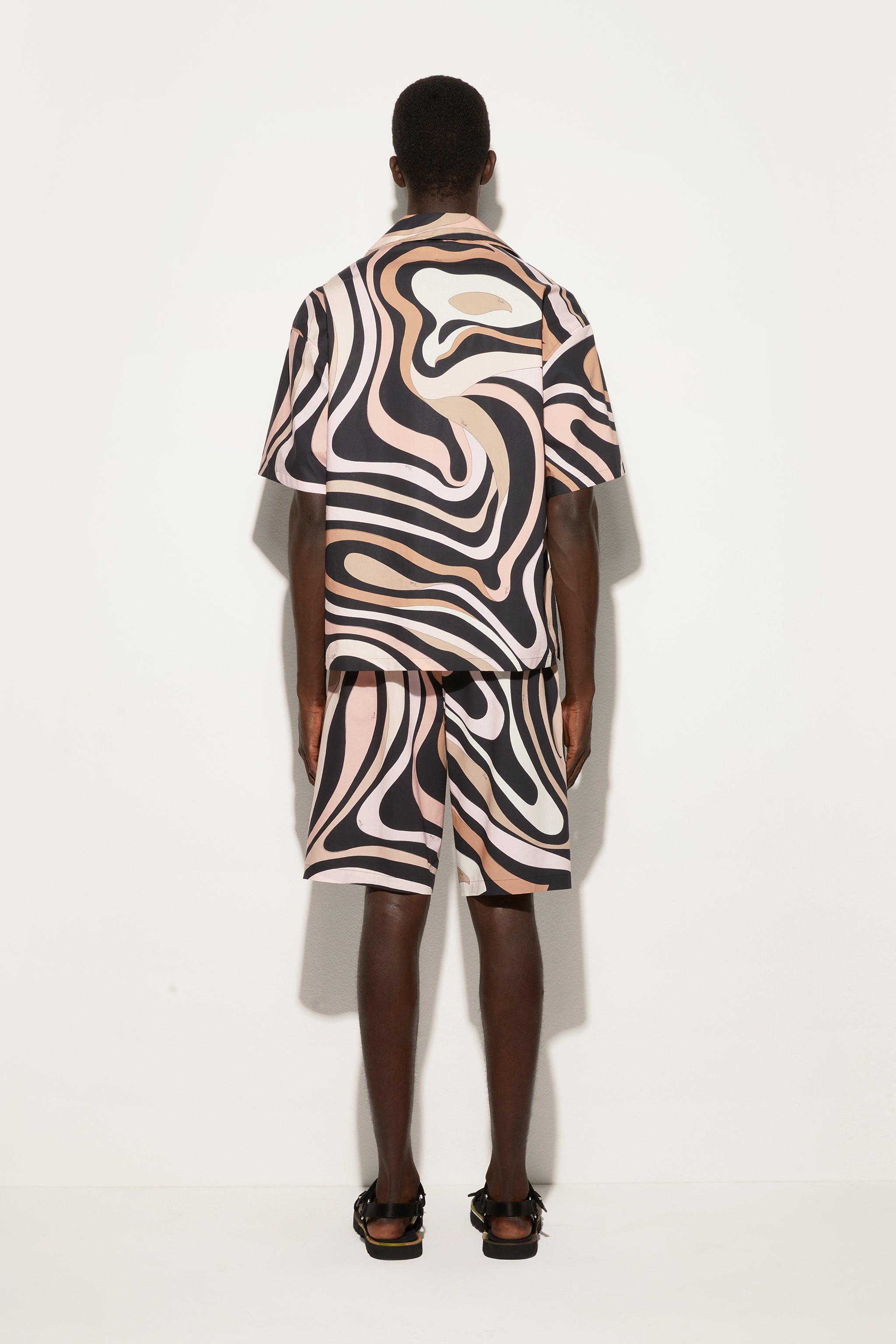 Emilio Pucci chemise bowling coton noir nude S Marmo