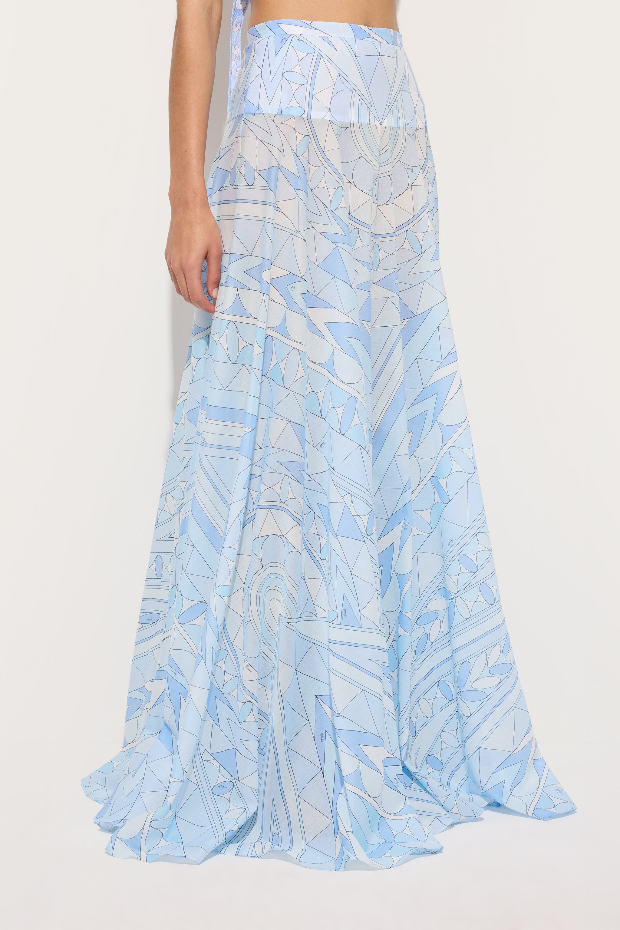 Emilio Pucci Manuba jupe coton bleu clair 38
