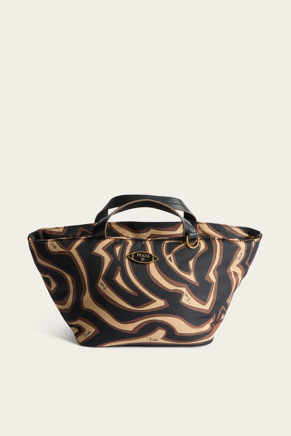 Emilio Pucci Borsa a Mano Yummy sac à main noir gold nylon
