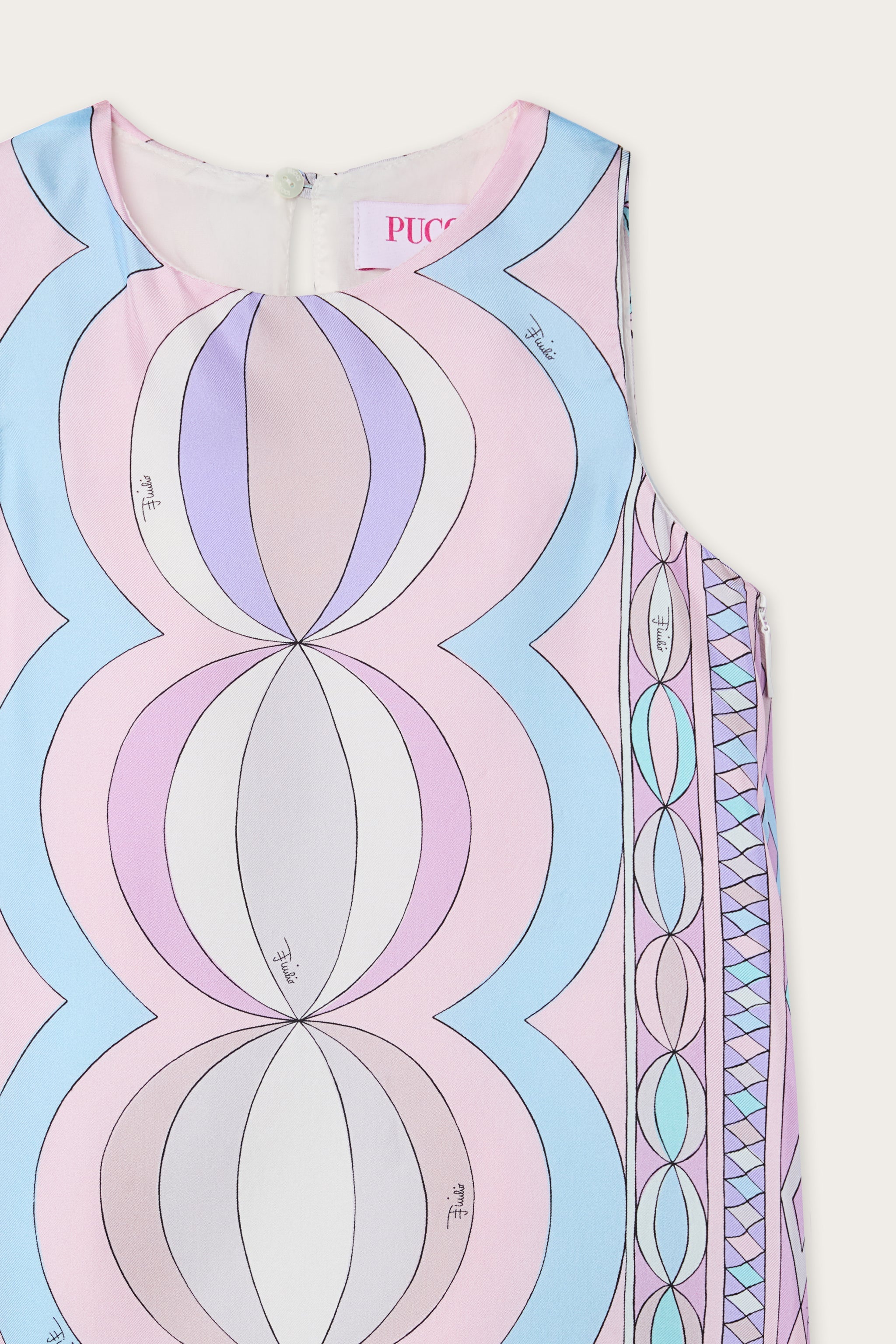 Emilio Pucci Abito in Seta robe soie enfant rose bleu