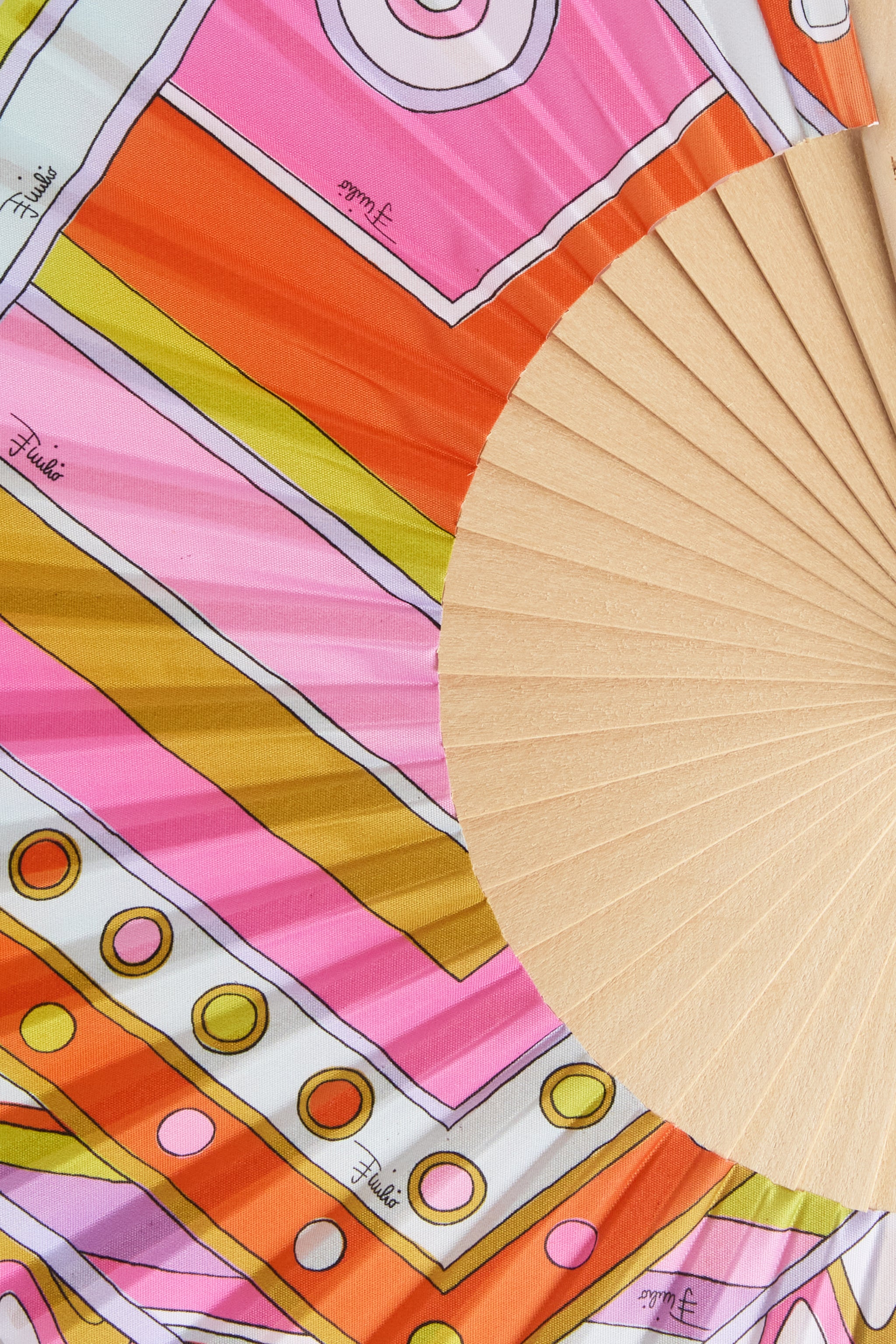 Emilio Pucci éventail pliable Vivara multicolore hêtre