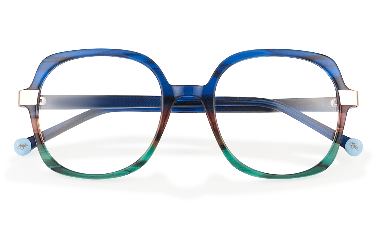 Clémence & Margaux Glam-Chic lunettes de vue Brun & Bleu carrée
