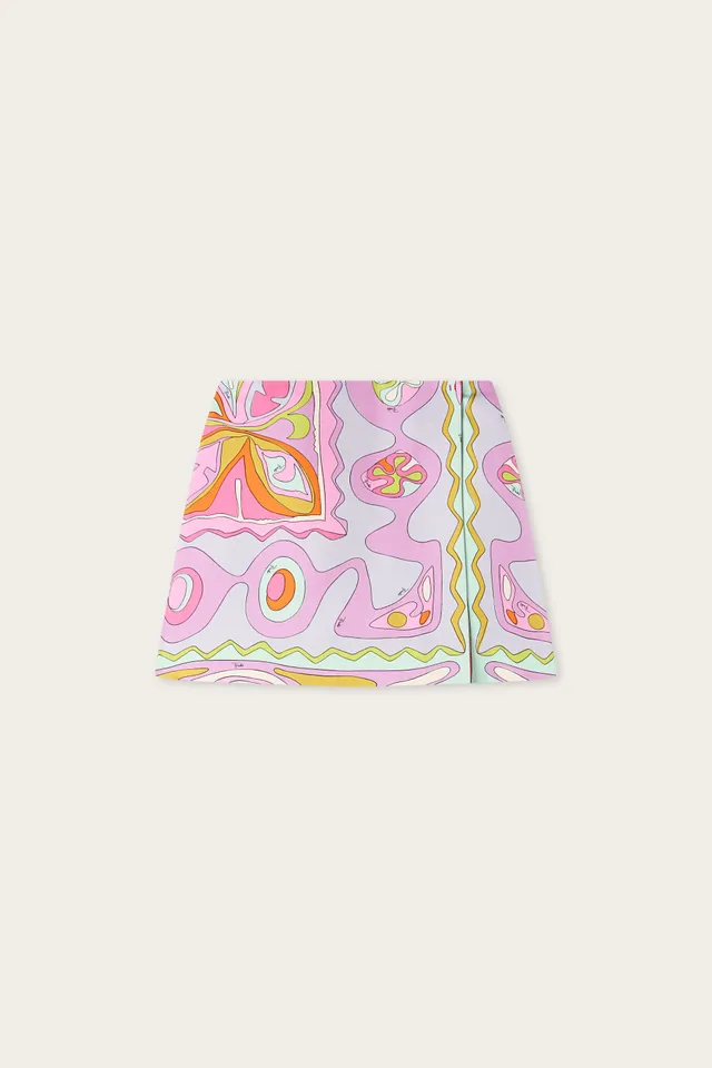 Emilio Pucci Angoli jupe soie multicolore boutons