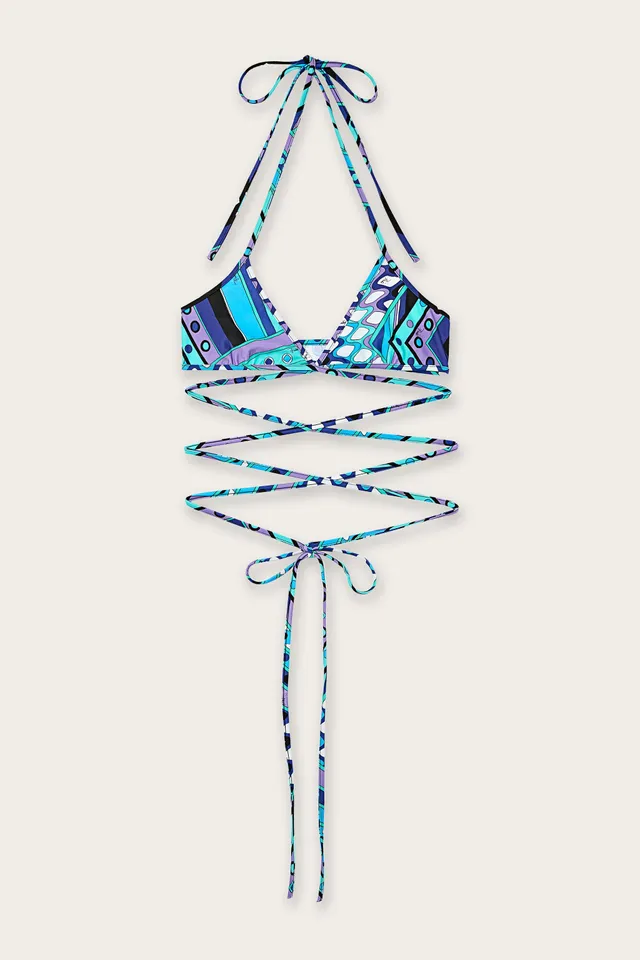 Emilio Pucci Vivara haut bikini triangle turquoise