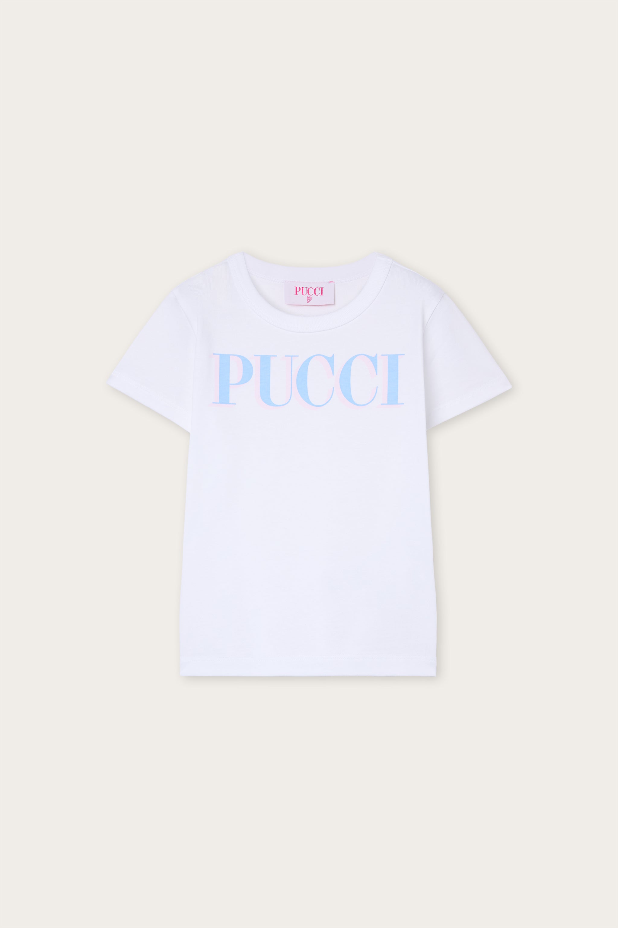 Emilio Pucci T-shirt coton bio blanc logo enfant