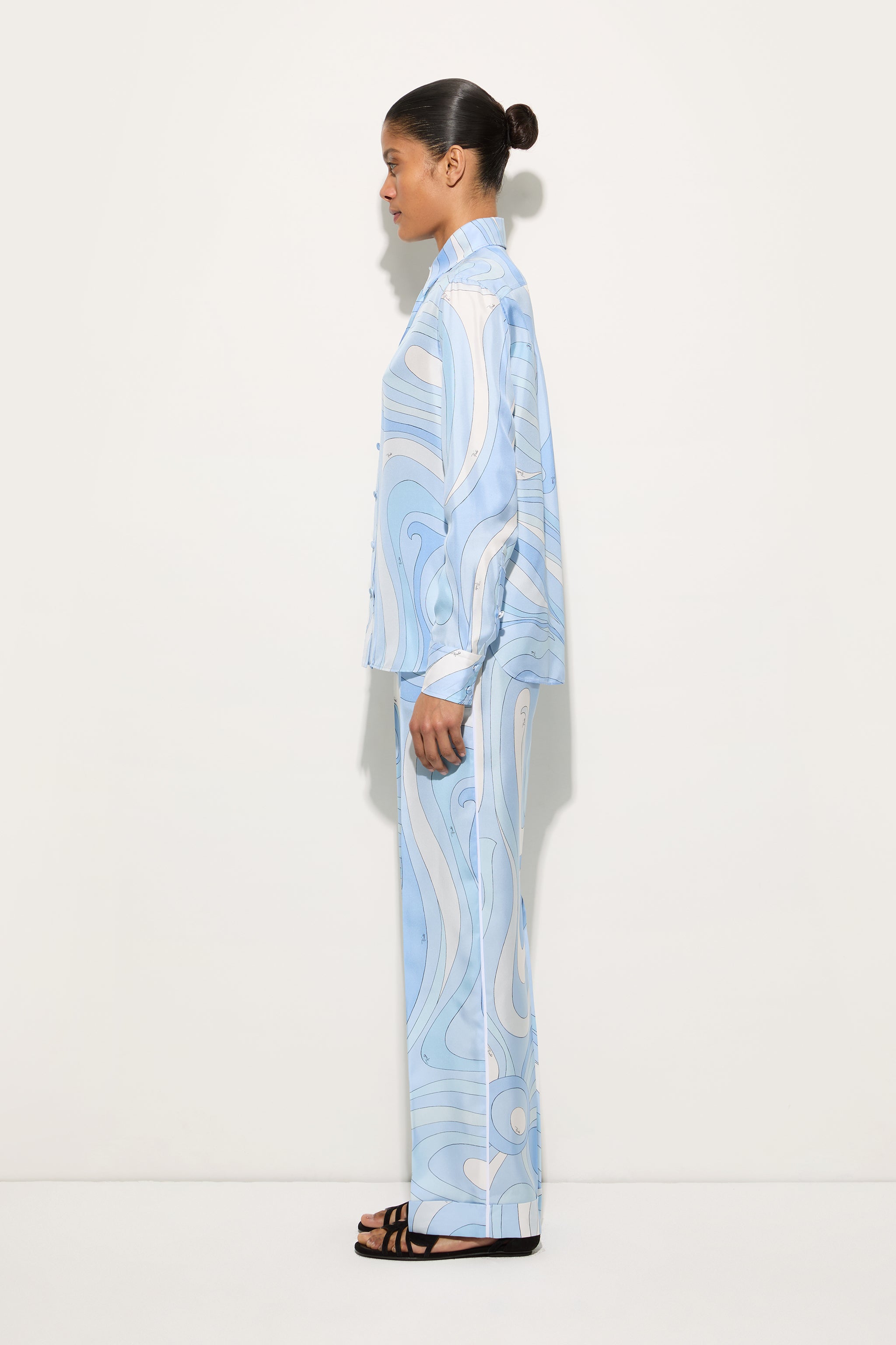 Emilio Pucci Pantaloni Marmo pantalon bleu clair