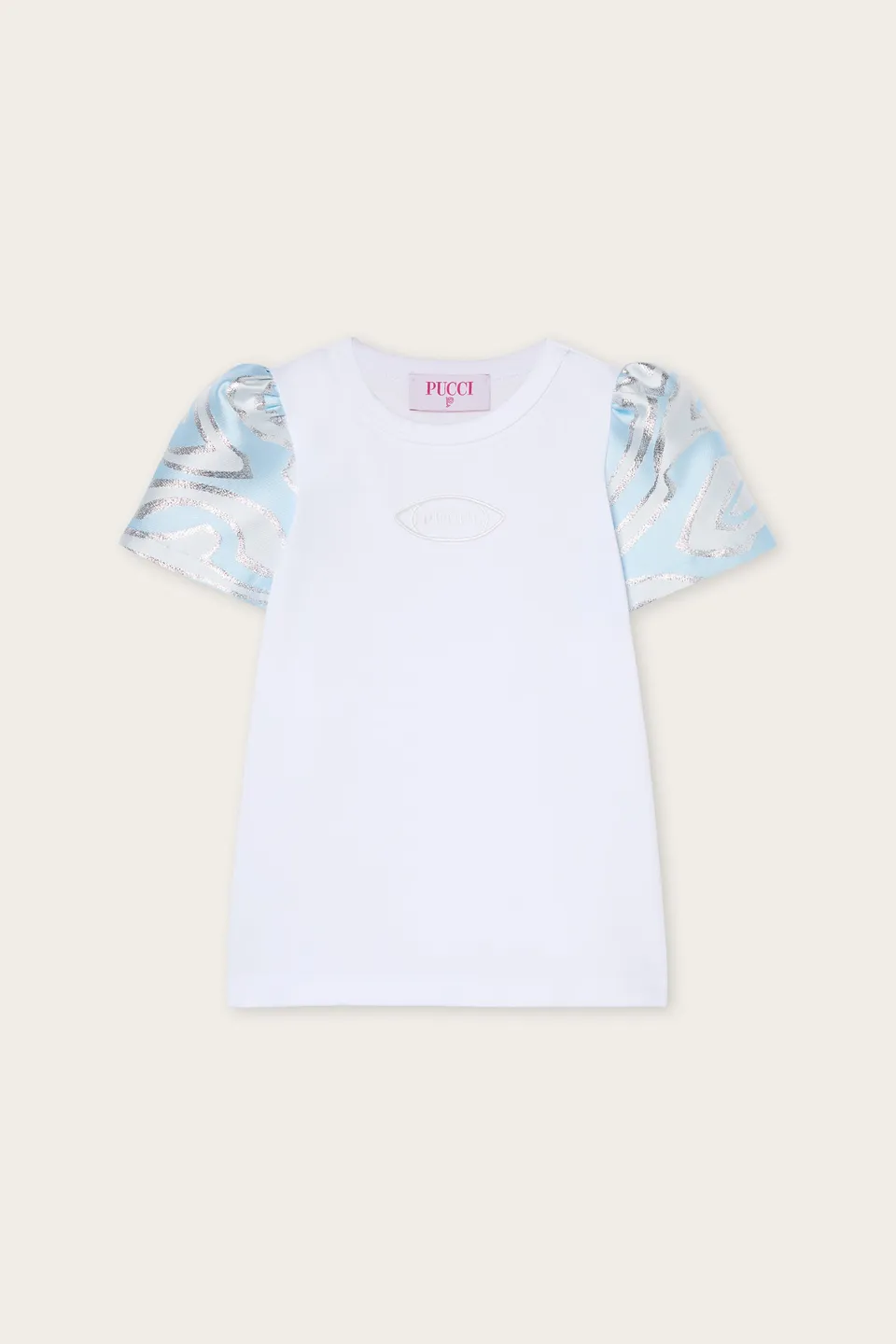 Emilio Pucci T-shirt Coton Bio t-shirt blanc bleu clair