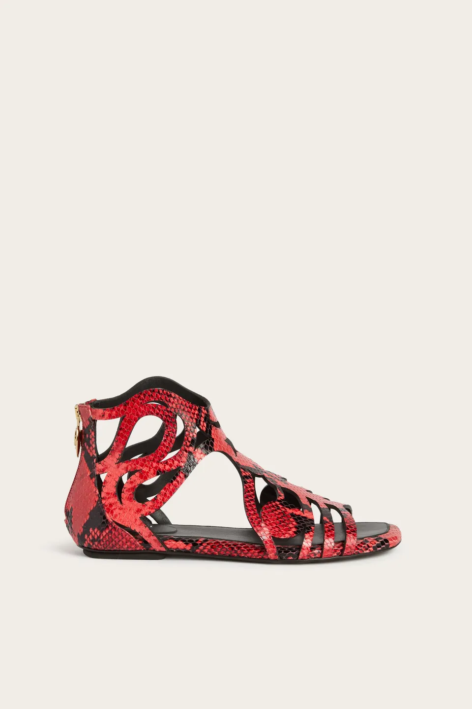 Emilio Pucci sandales gladiateur orange cuir python