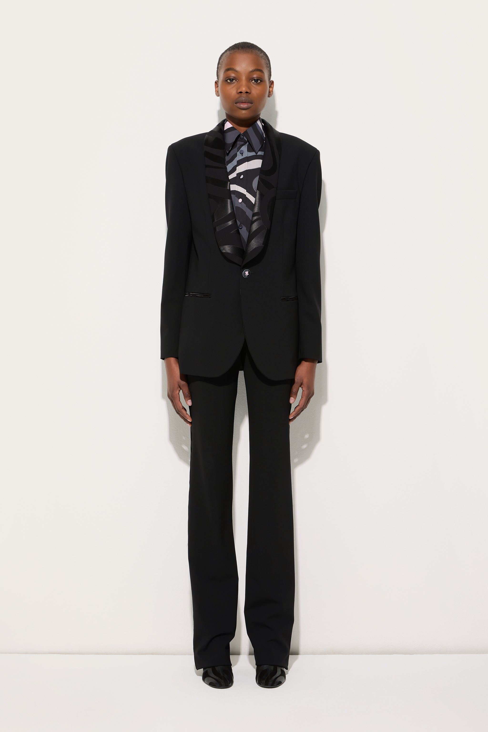 Emilio Pucci blazer Marmo tweed veste femme noir