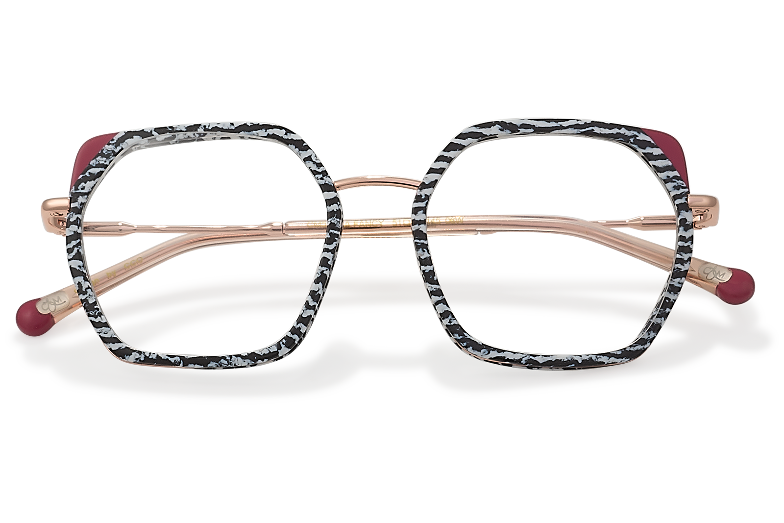 Clémence & Margaux La Fancy lunettes de vue Bordeaux hexagonal