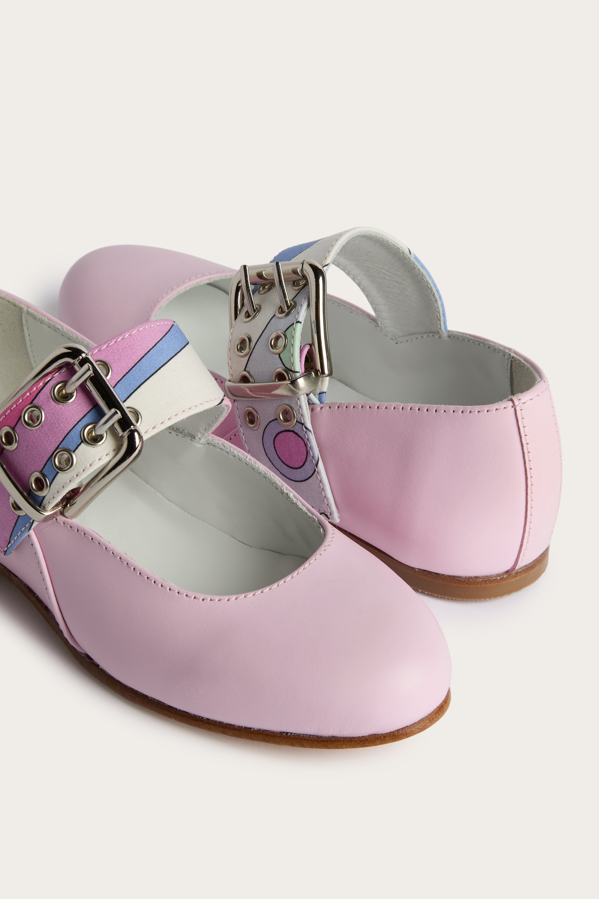 Emilio Pucci Ballerine Fille Cuir Rose Prune Bride