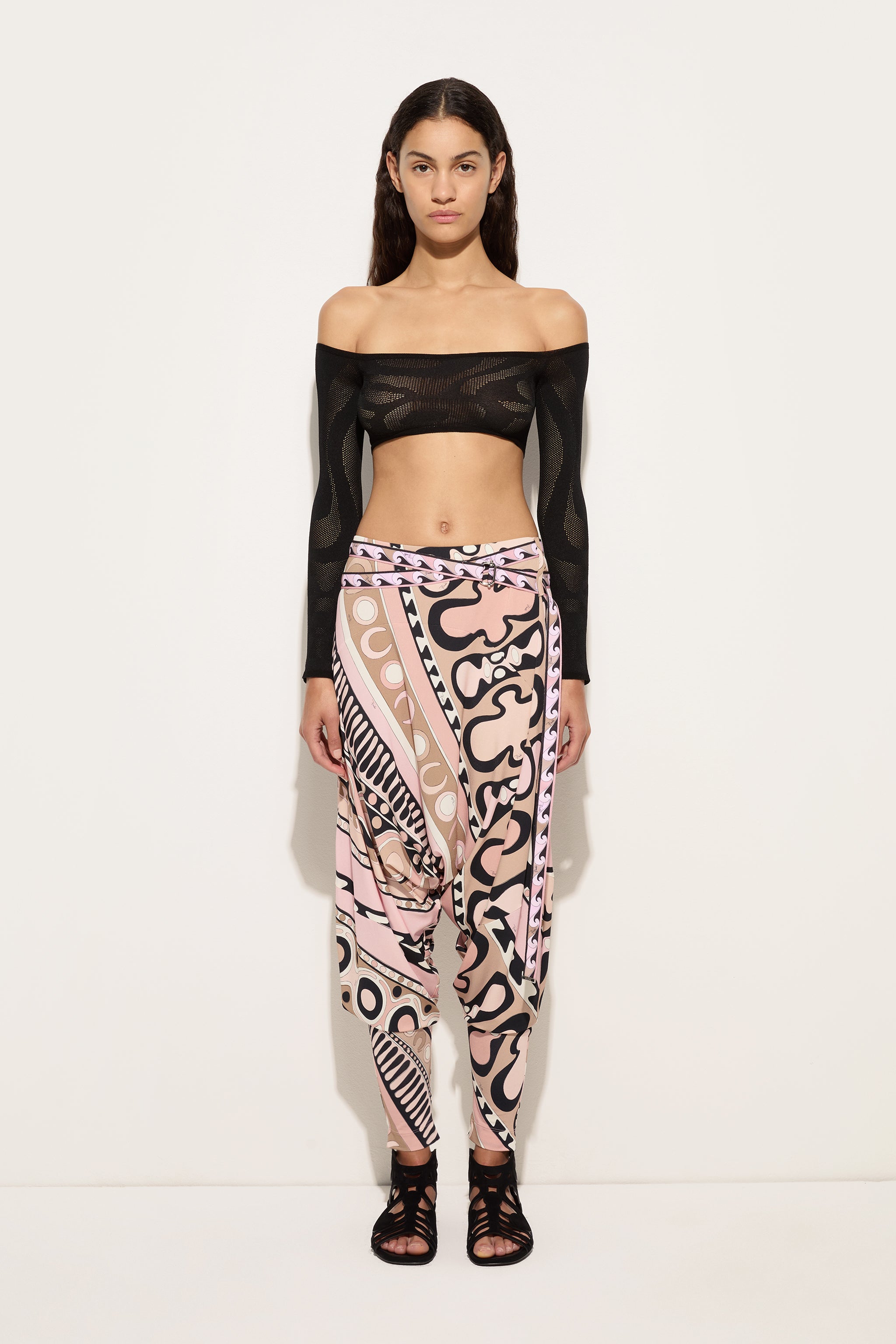 Emilio Pucci Marmo crop top noir XXS