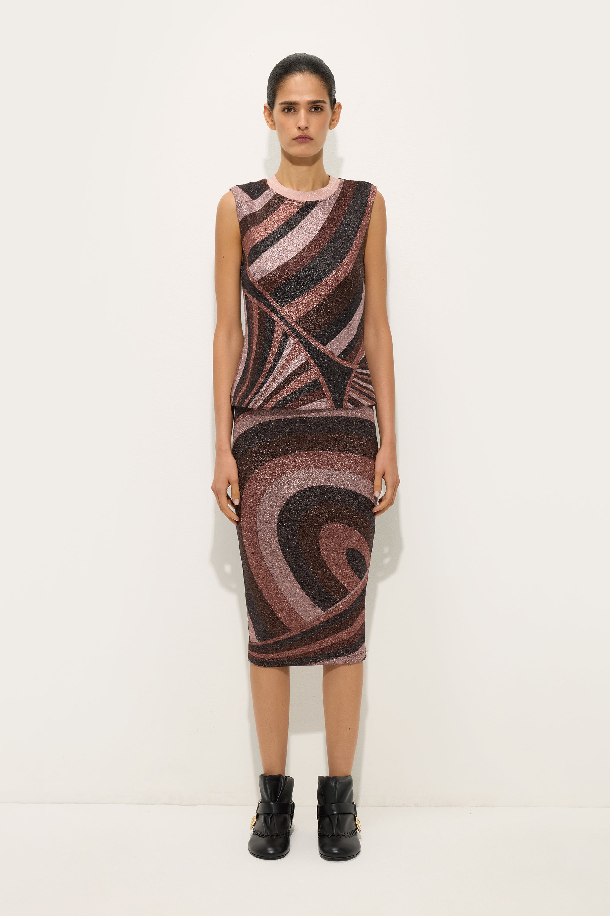 Emilio Pucci Iride Top Femme Bordeaux Gold Lurex