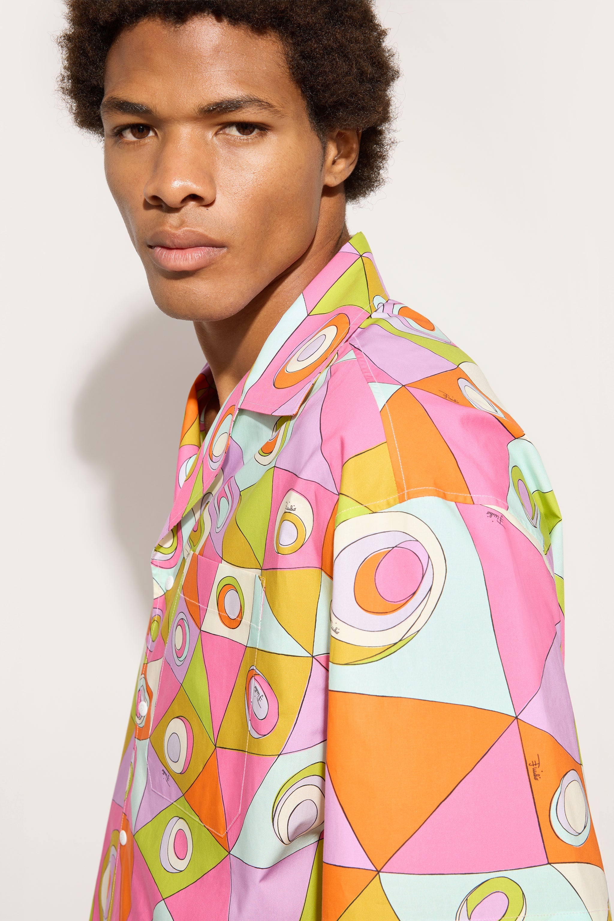 Emilio Pucci Camicia Bowling chemise coton multicolore