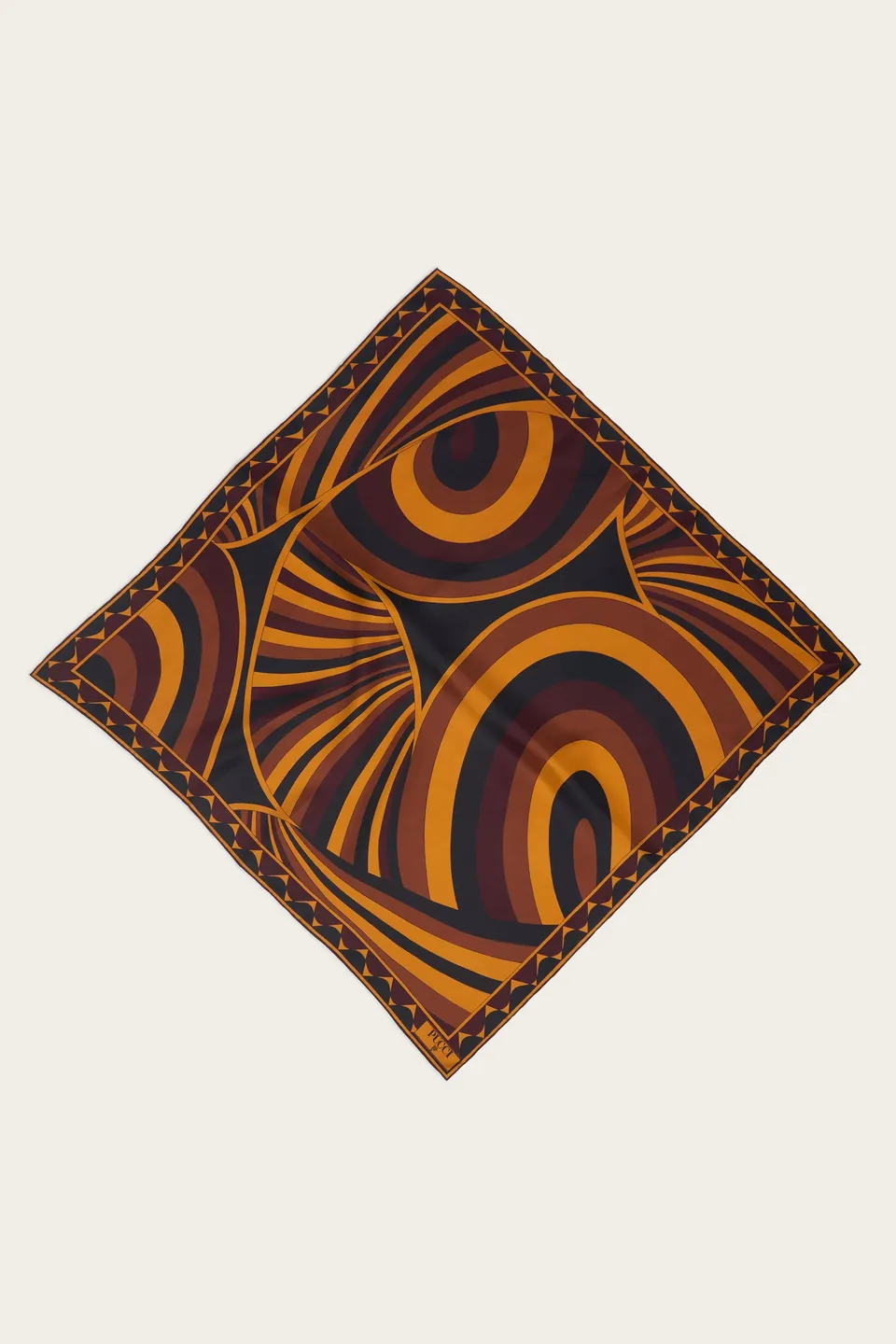 Emilio Pucci Iride carré soie bordeaux corail 90x90 cm