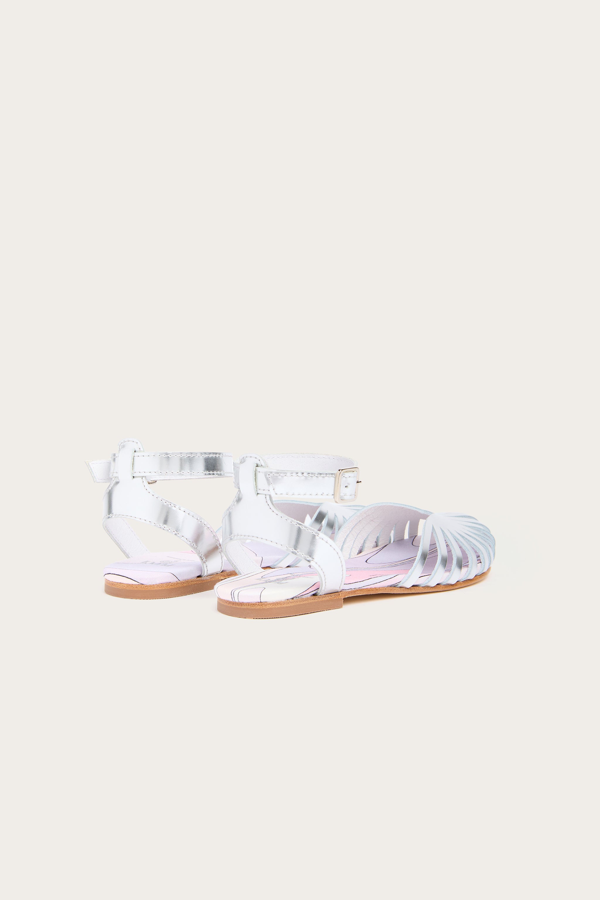 Emilio Pucci Shoes sandales cuir argent ballerine