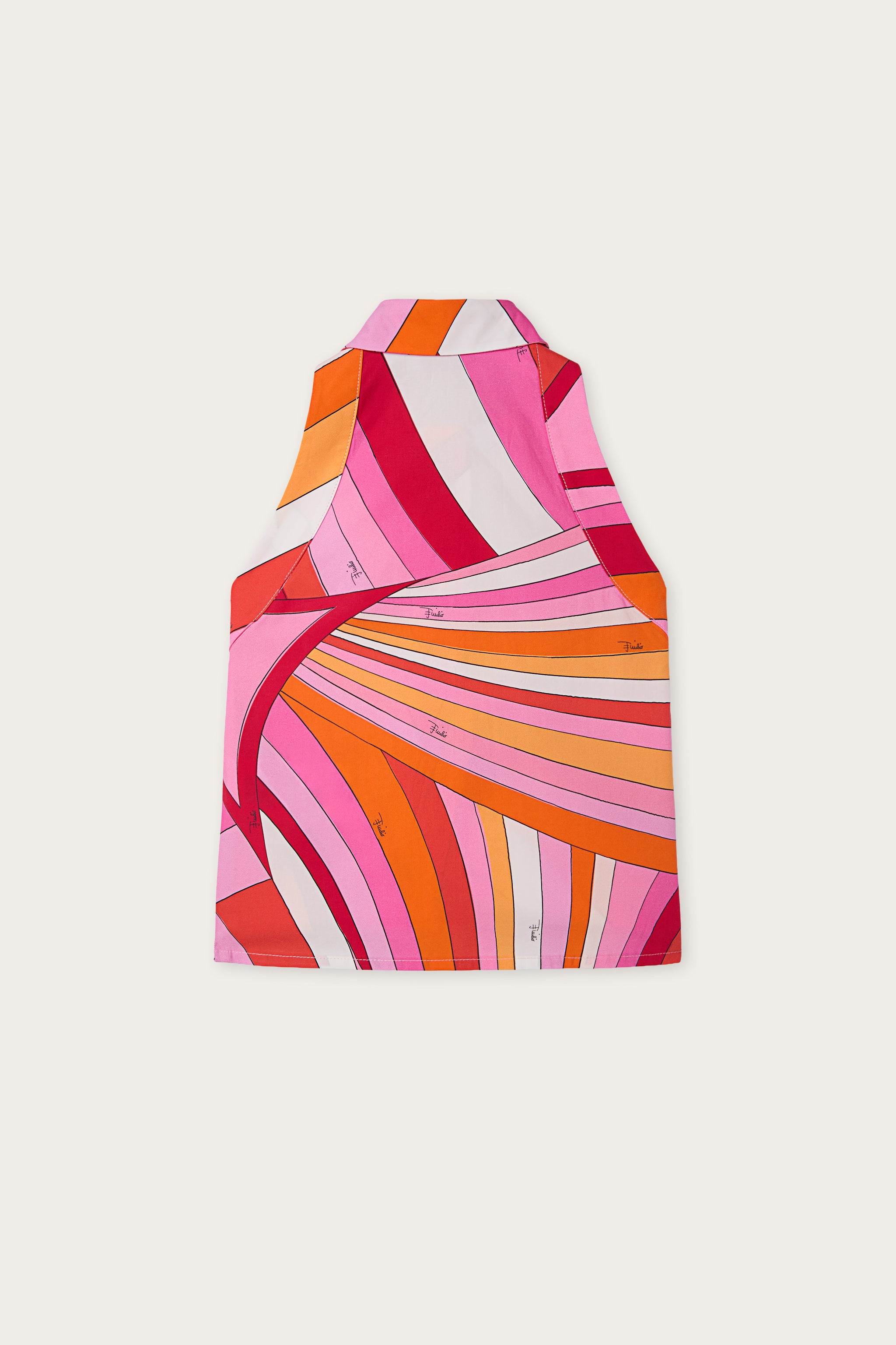 Emilio Pucci TOPS chemise Iride rose orange 100% coton