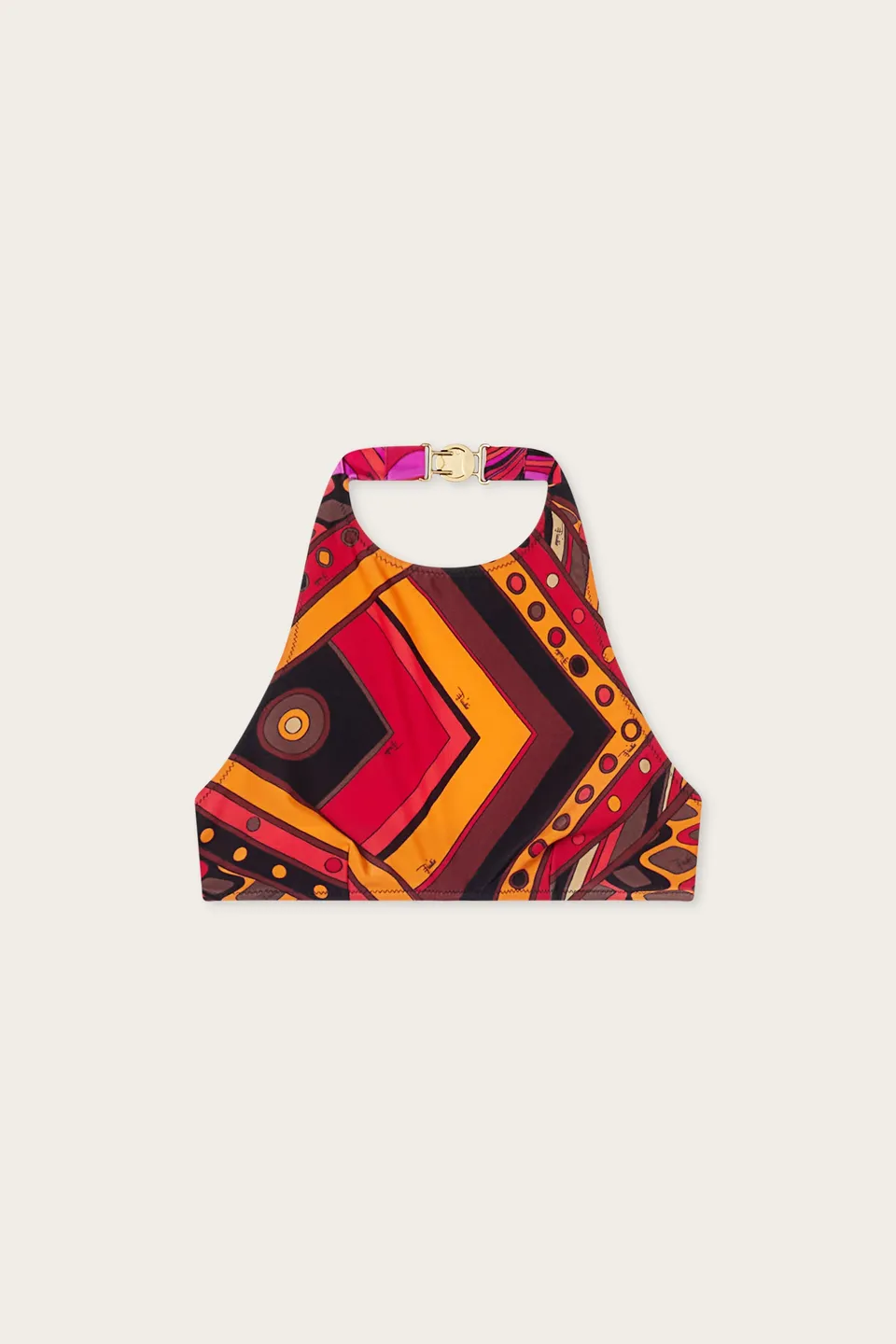 Emilio Pucci Vivara haut bikini bandeau orange lycra