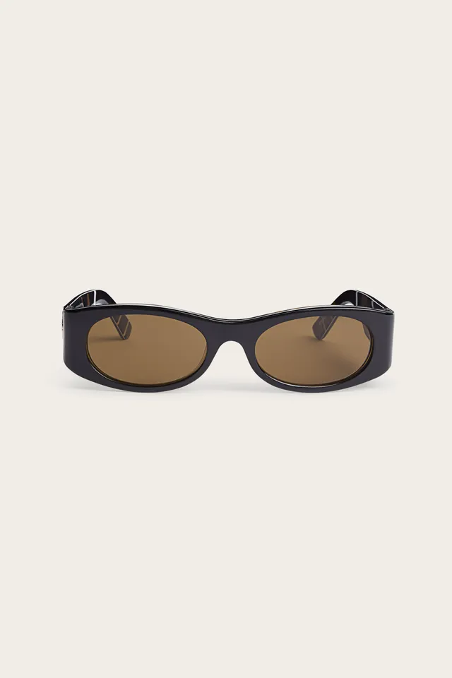 Emilio Pucci ovales lunettes de soleil noir smoke OS