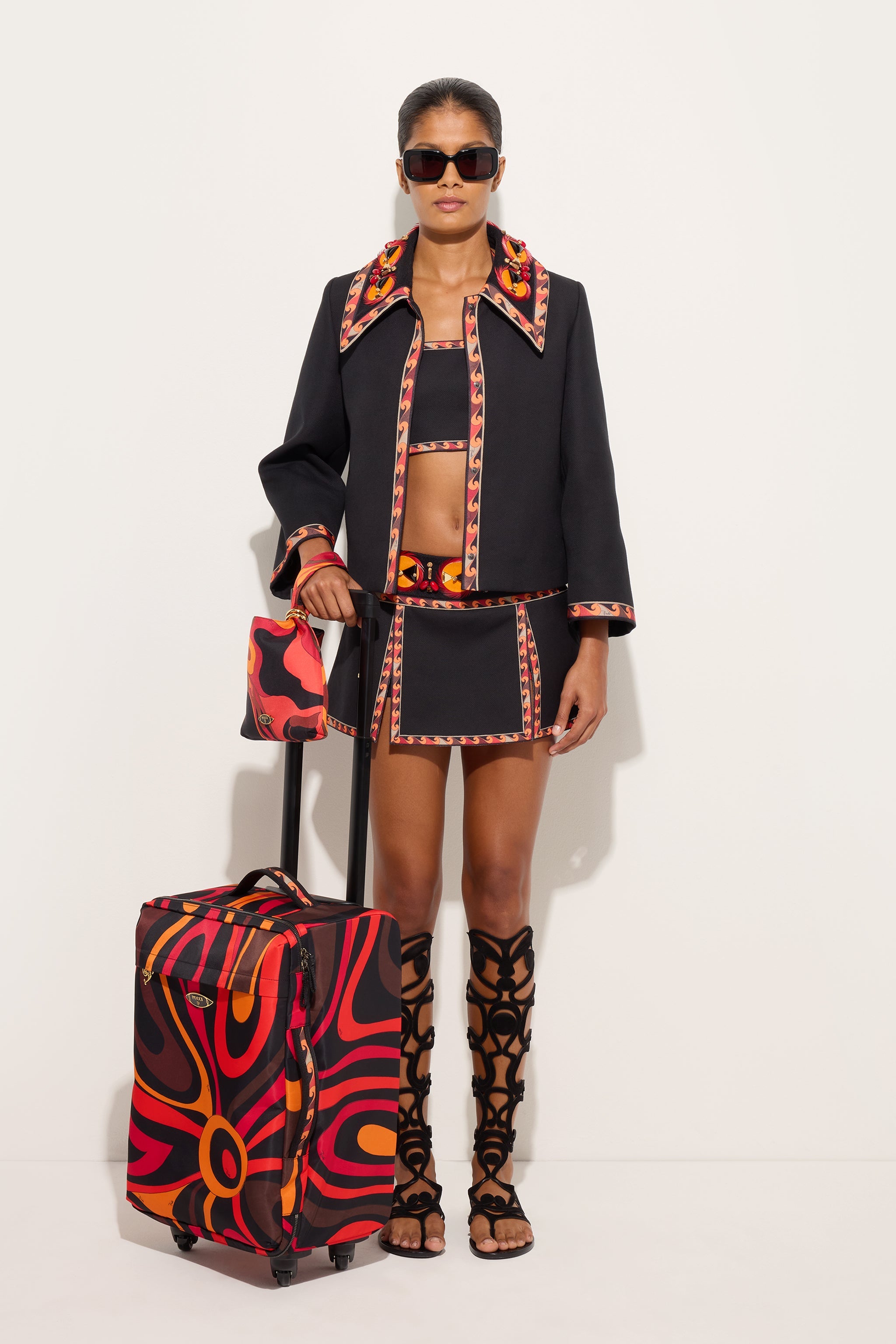 Emilio Pucci Jackets veste coton col brodé noir 38