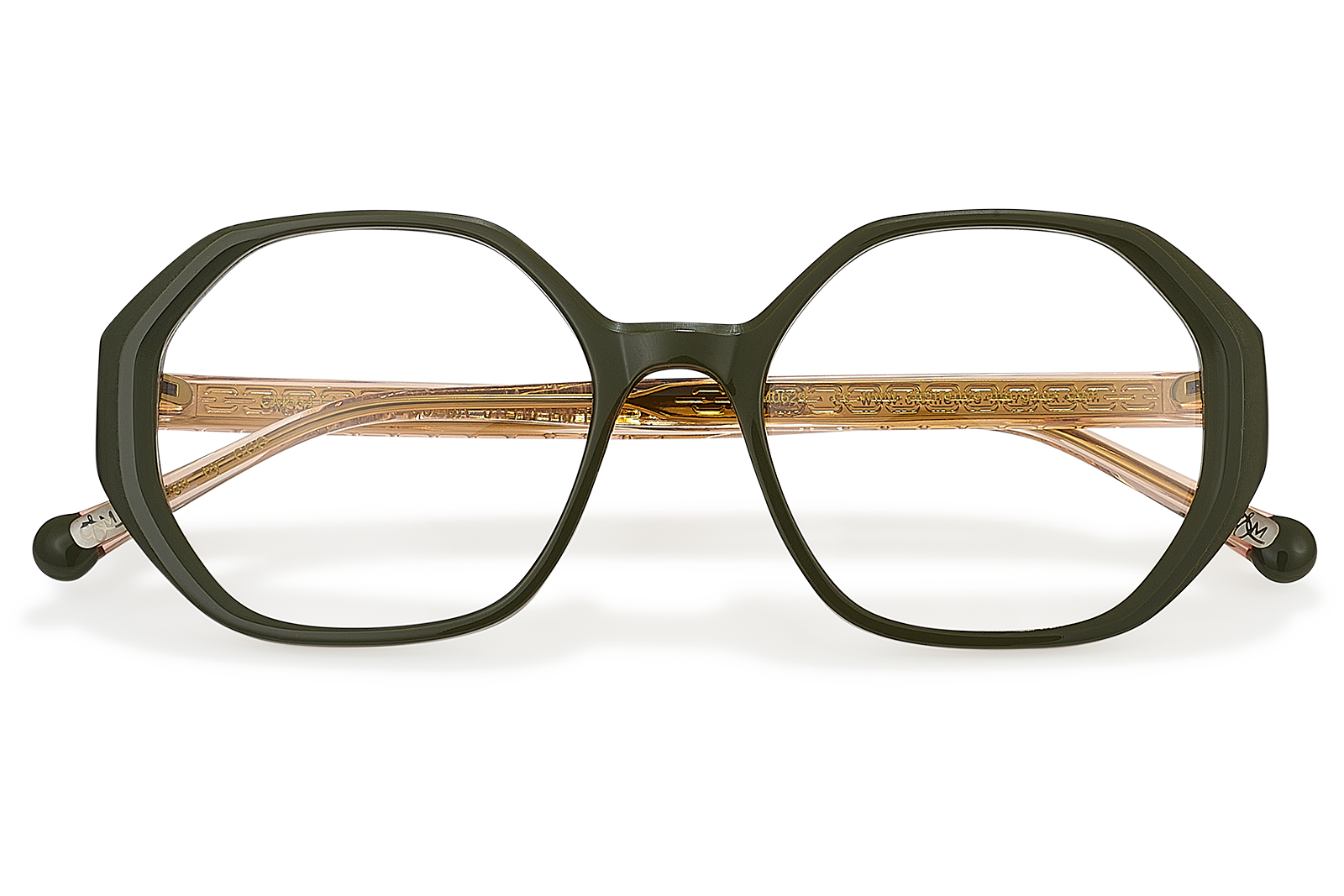 Clémence & Margaux Petite Sœur lunettes de vue doré kaki tonneau