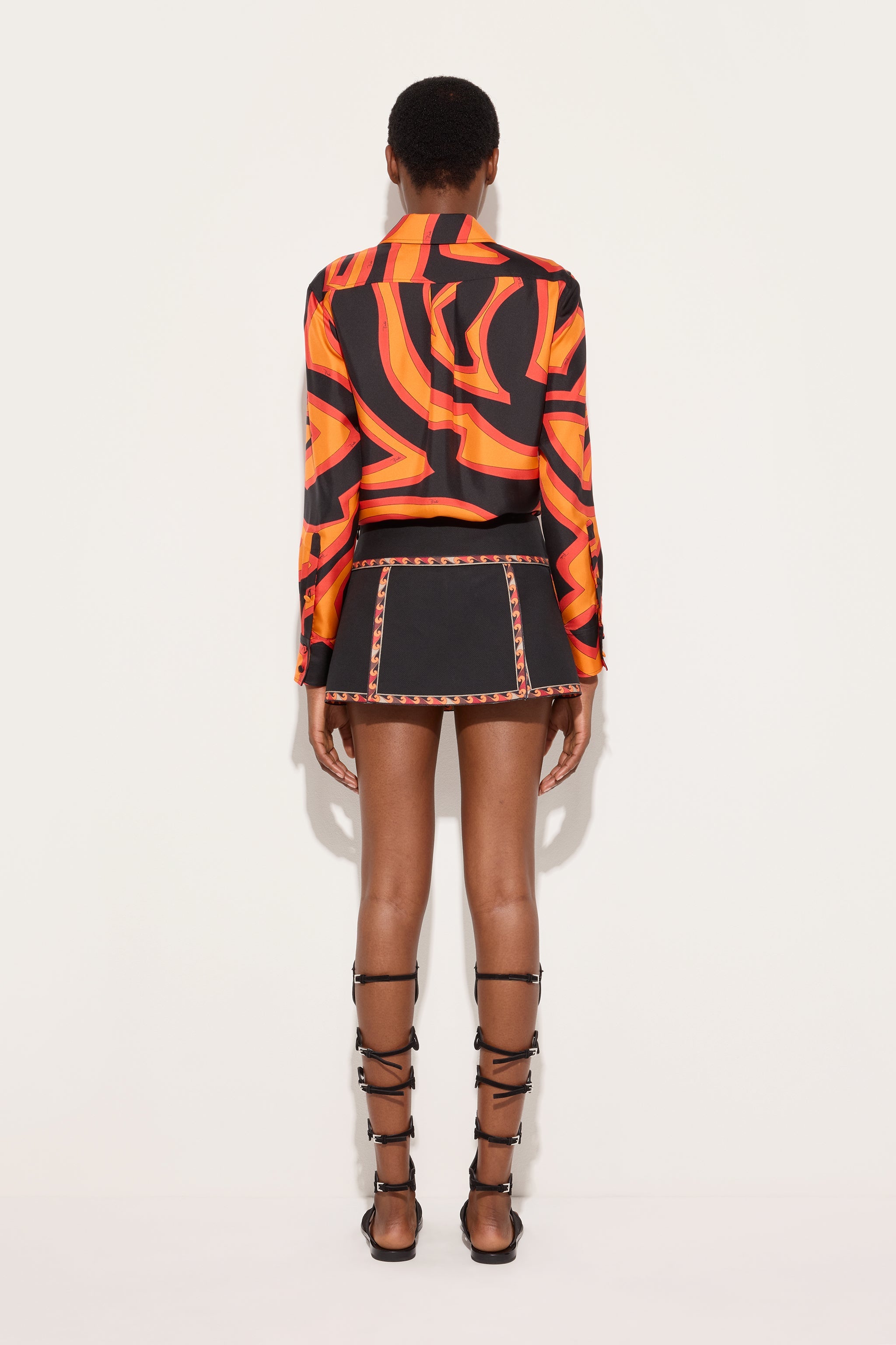 Emilio Pucci Tops Camicia Labirinto chemise soie orange