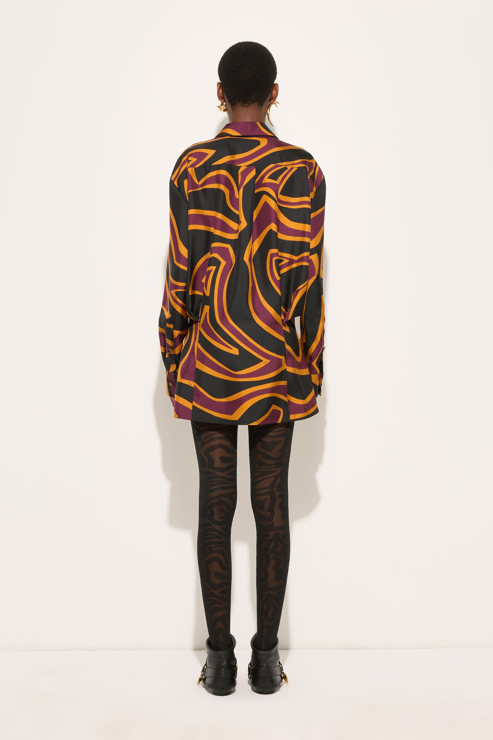 Emilio Pucci Labirinto 6URG626U741 robe soie bordeaux or