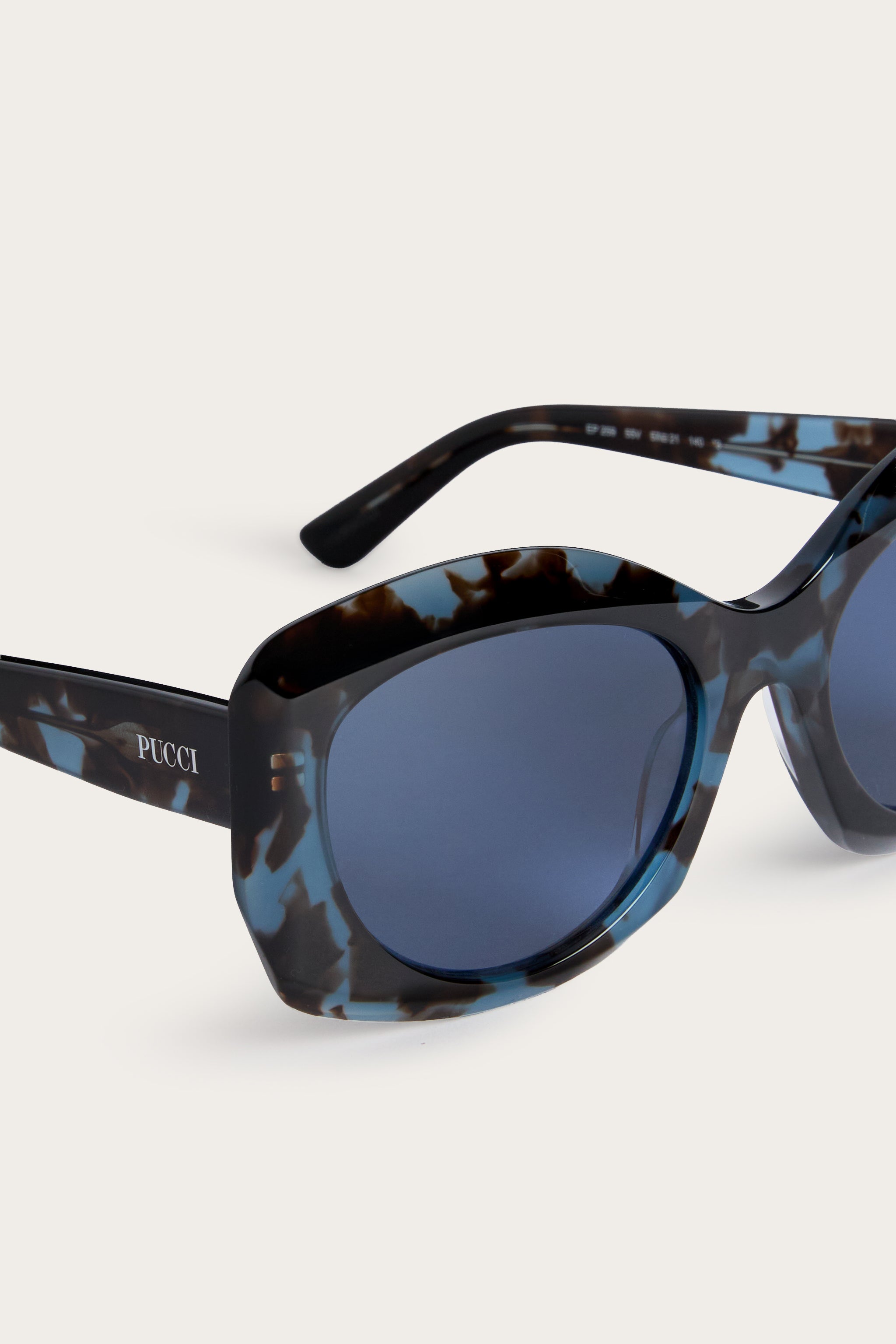 Emilio Pucci EP0259 Lunettes de Soleil Havana Bleu