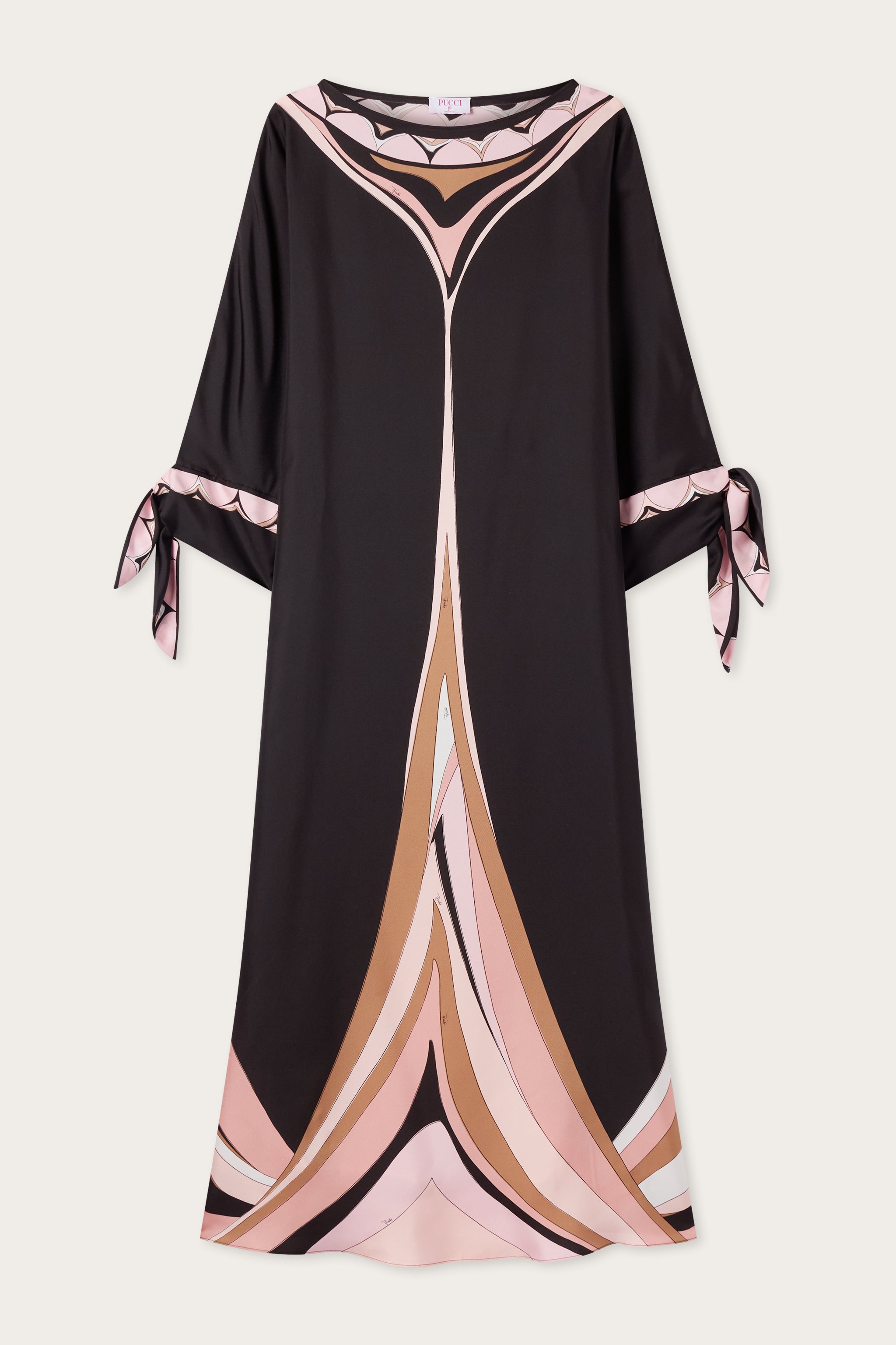 Emilio Pucci Fari caftan soie nude manches nouées