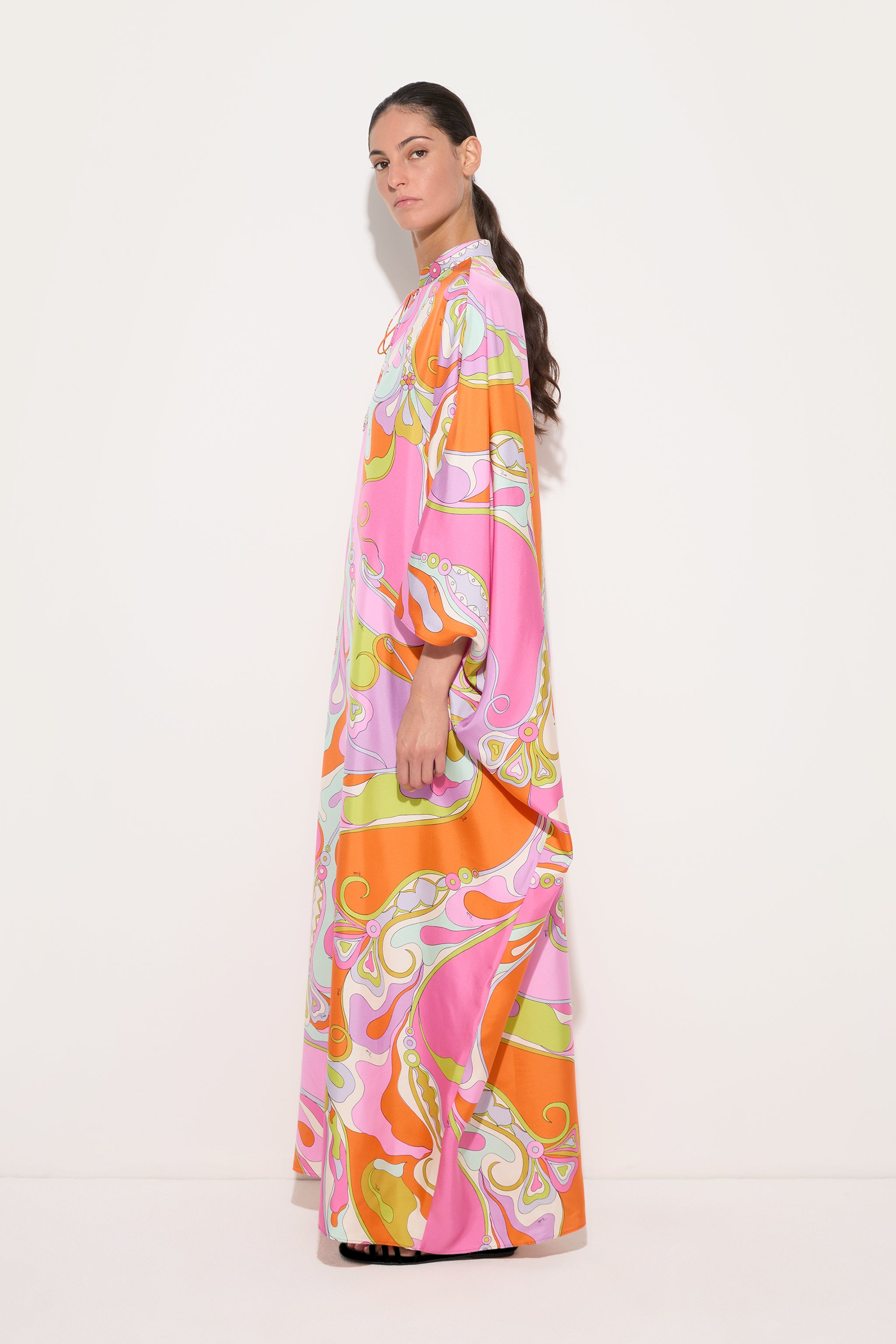 Emilio Pucci Kaftans Orchidee caftan multicolor soie