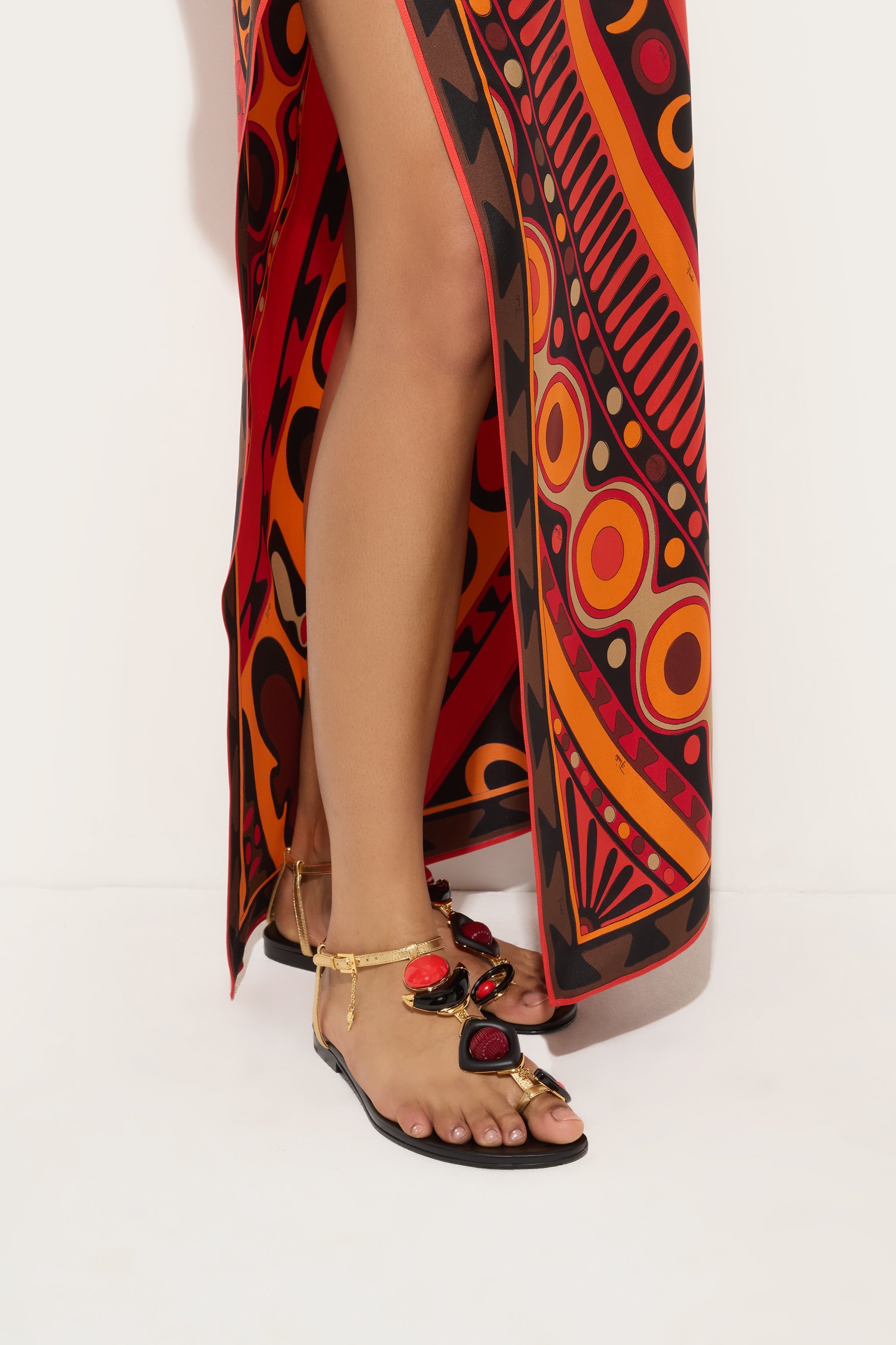 Emilio Pucci Sandales Bijoux Cuir Gold 37-40