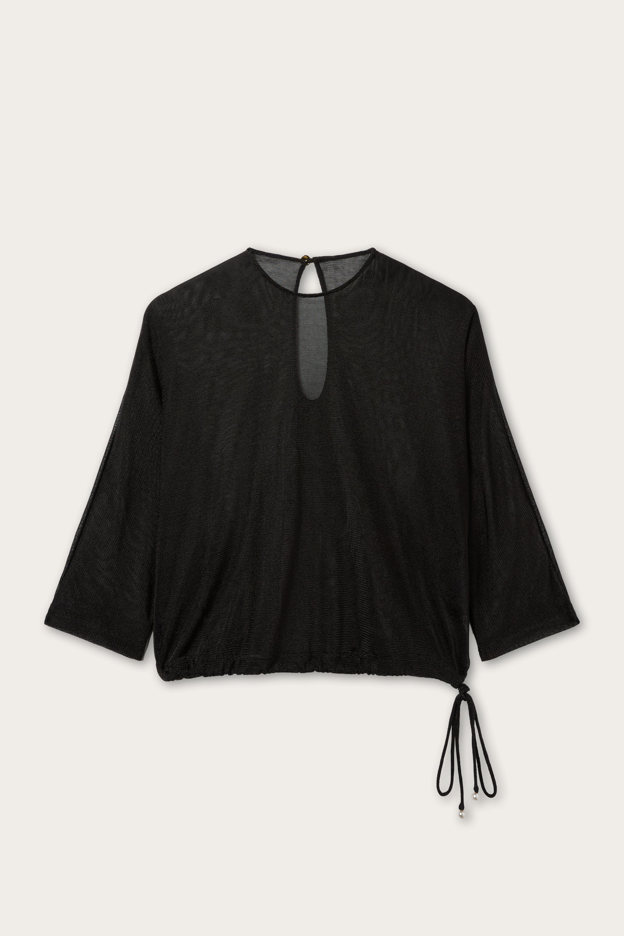 Emilio Pucci Lurex blouse noire femme détail or taille 38