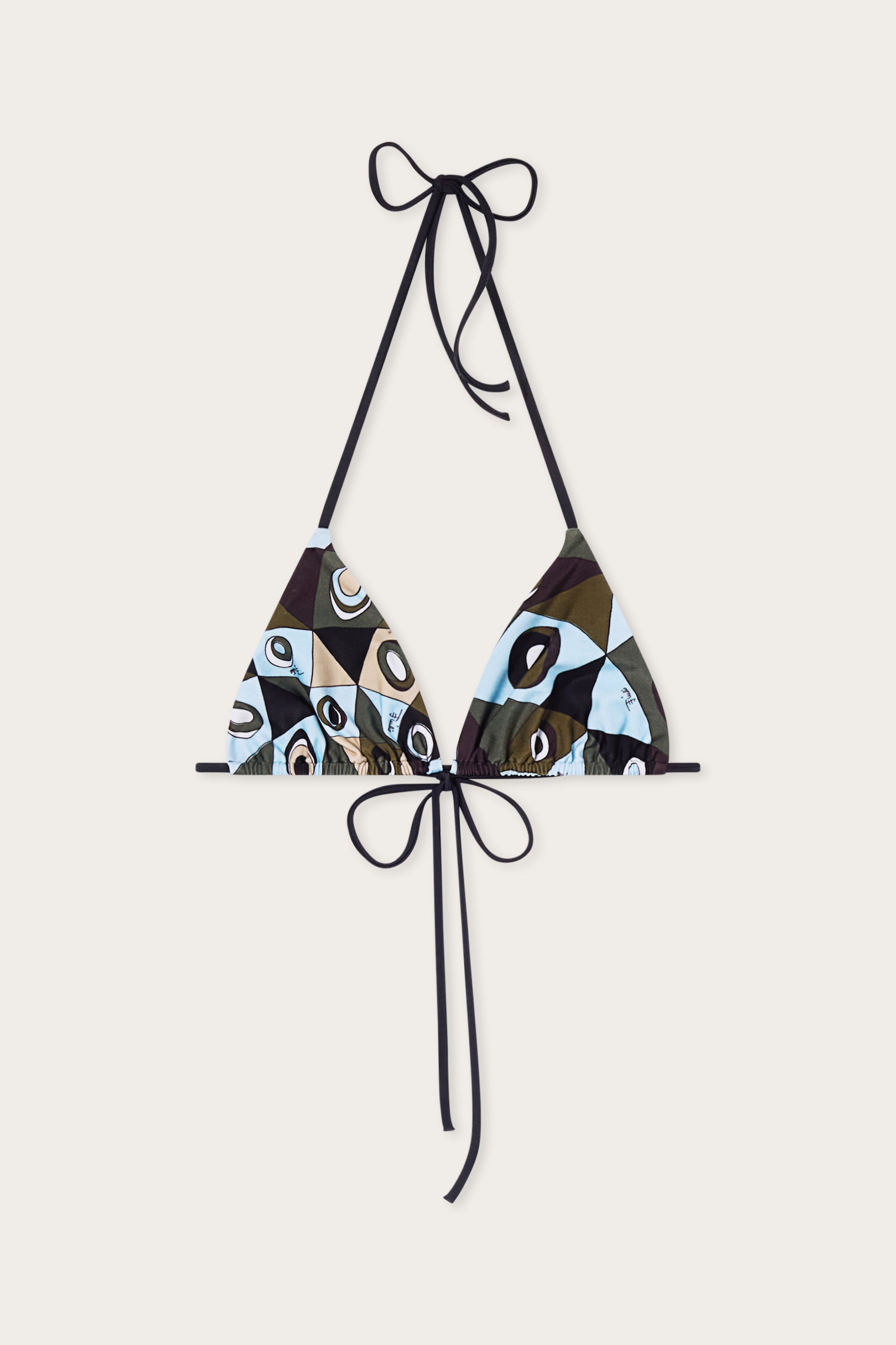 Emilio Pucci Occhi Haut Bikini Femme Kaki Bleu