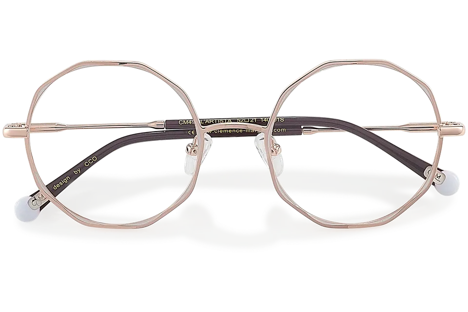 Clémence & Margaux L'Artista lunettes de vue Gris & Doré ronde