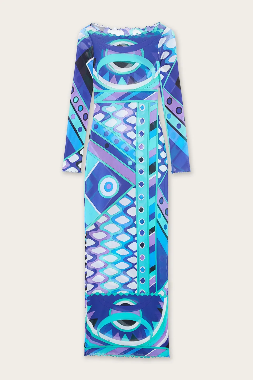 Emilio Pucci Vivara 6HJI366H849 robe tulle turquoise bleu