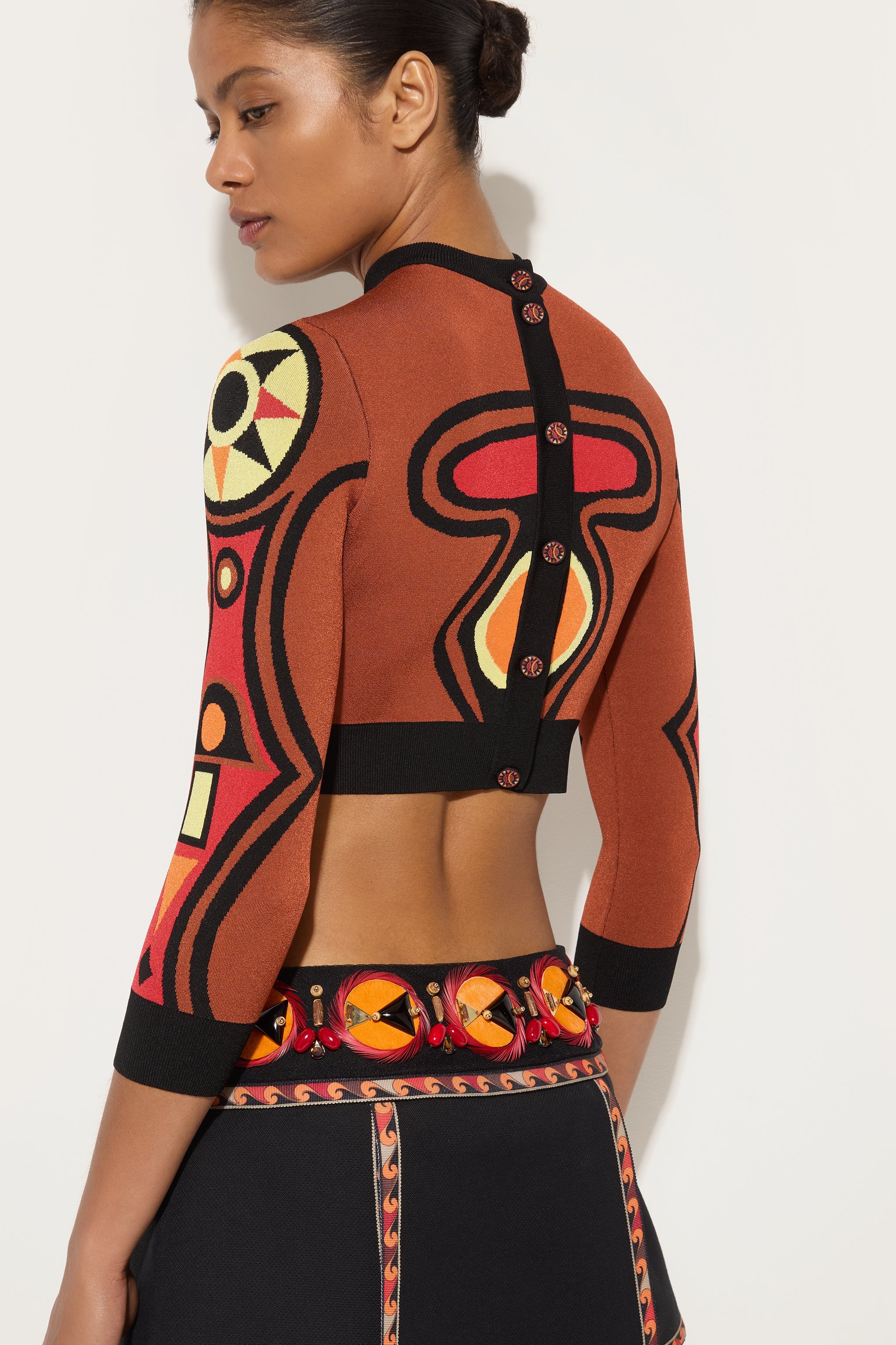 Emilio Pucci Bongo cardigan marron rouge viscose