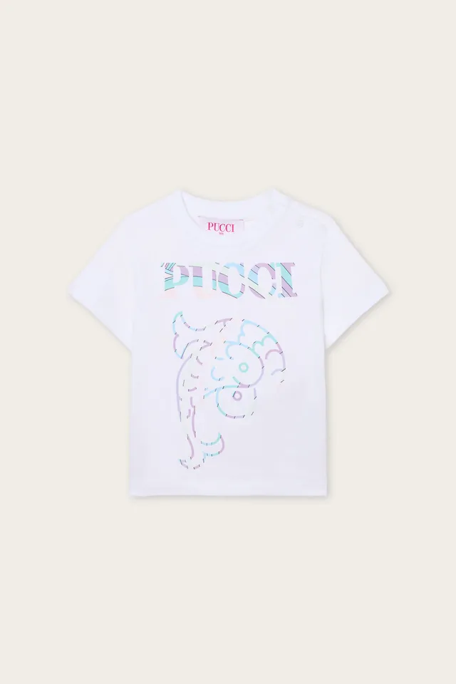 Emilio Pucci T-shirt bébé coton bio blanc
