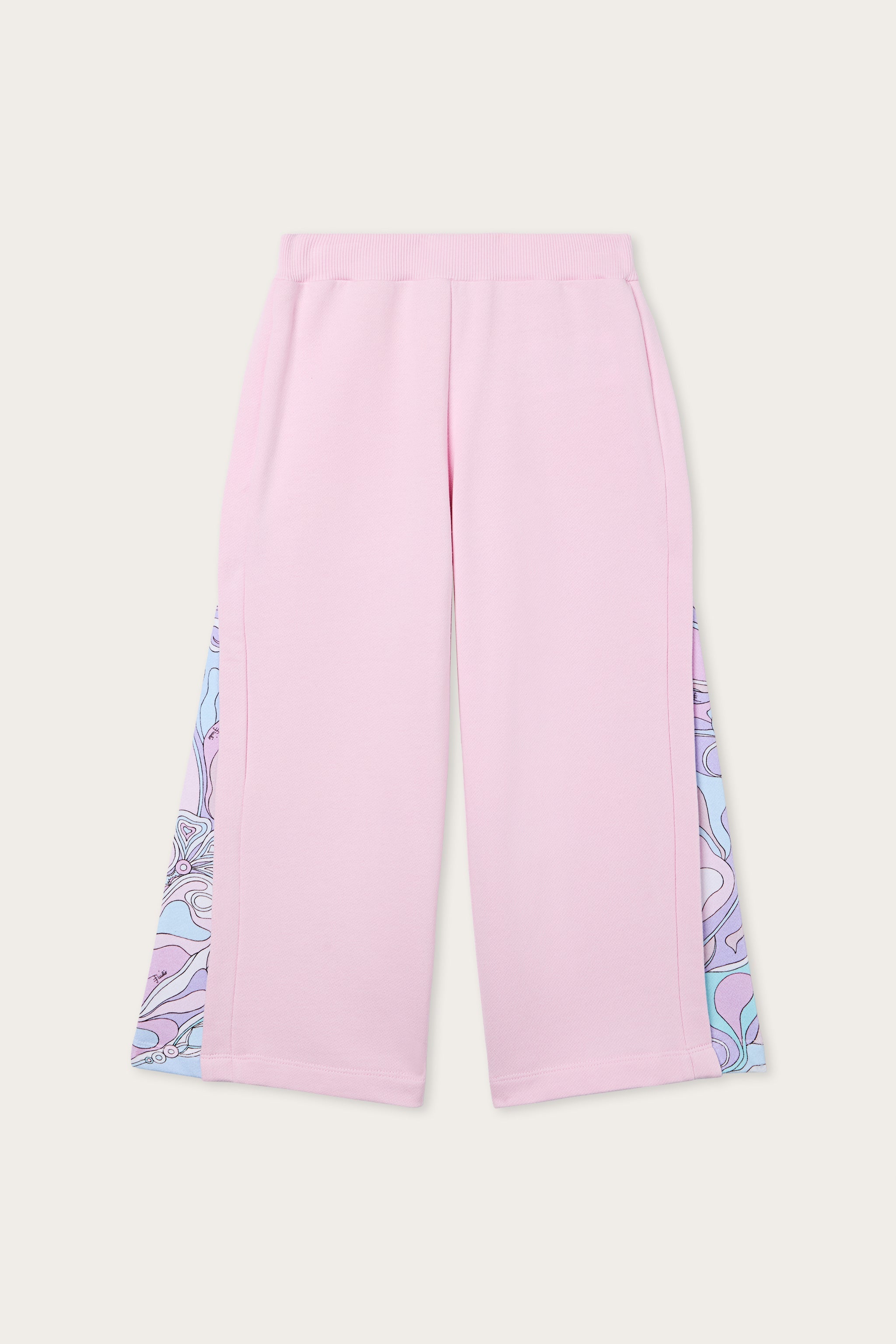 Emilio Pucci Joggers sweat coton blanc rose 4-14 ans