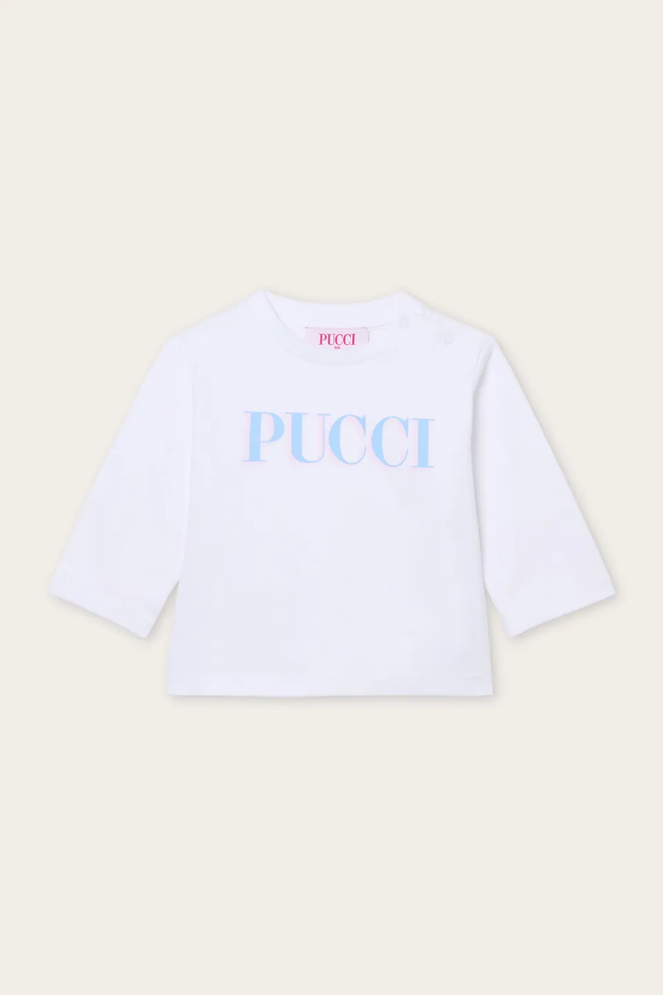 Emilio Pucci Logo tee-shirt blanc manches longues 12M