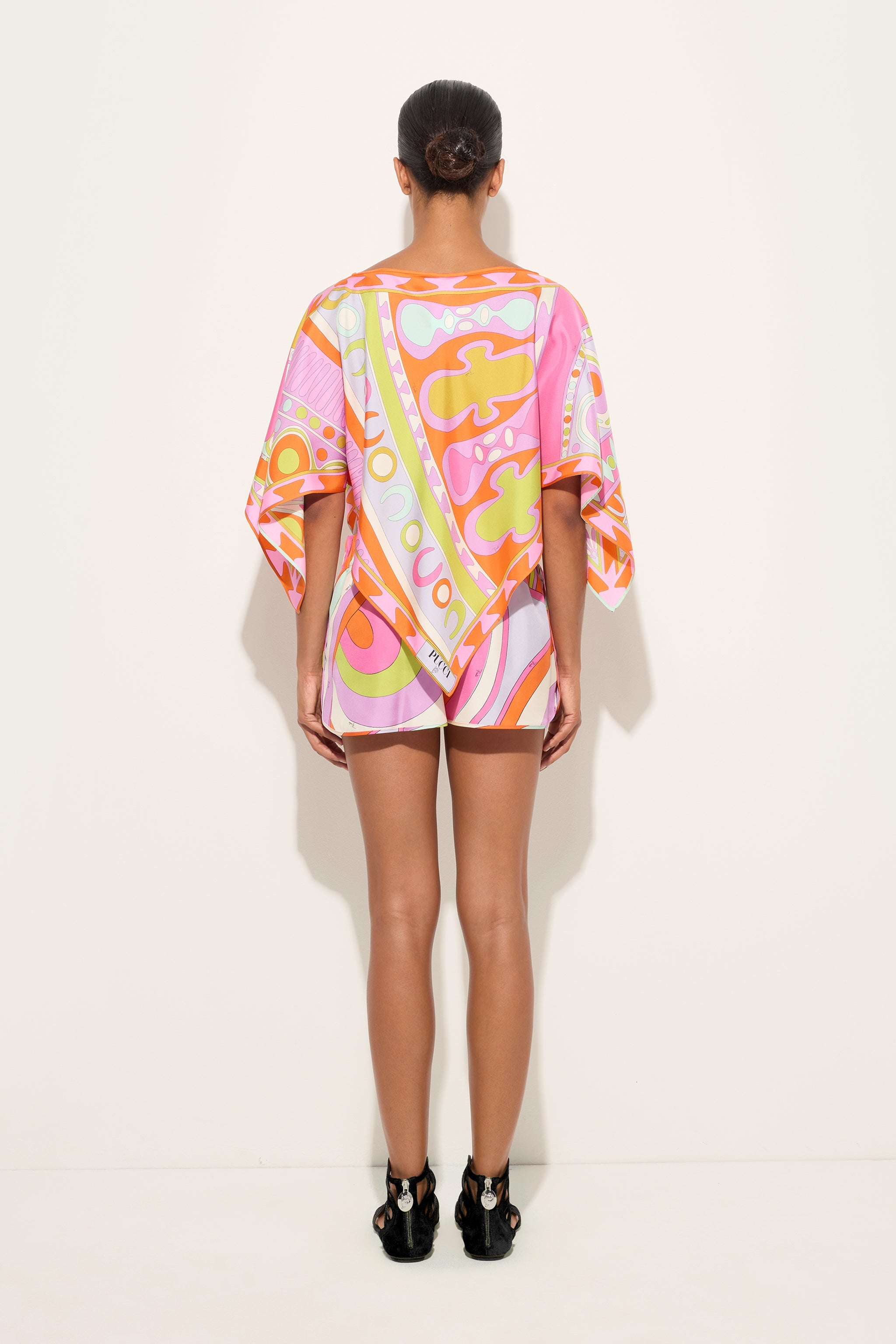 Emilio Pucci Soleil top caftan soie multicolore