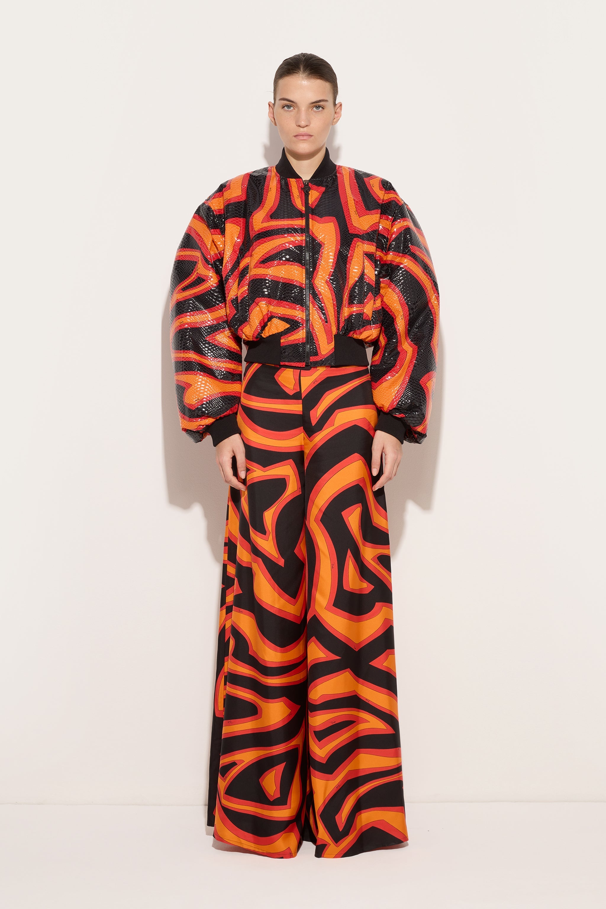 Emilio Pucci Jackets Bomber Labirinto veste orange noir