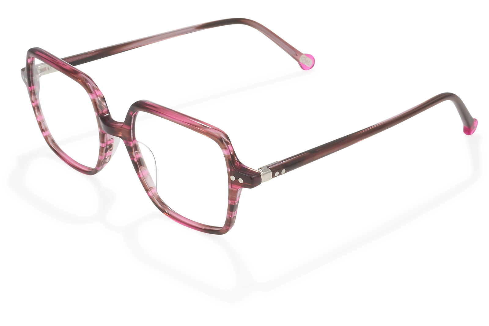 Clémence & Margaux La Taquine lunettes de vue Brun & Rose carré