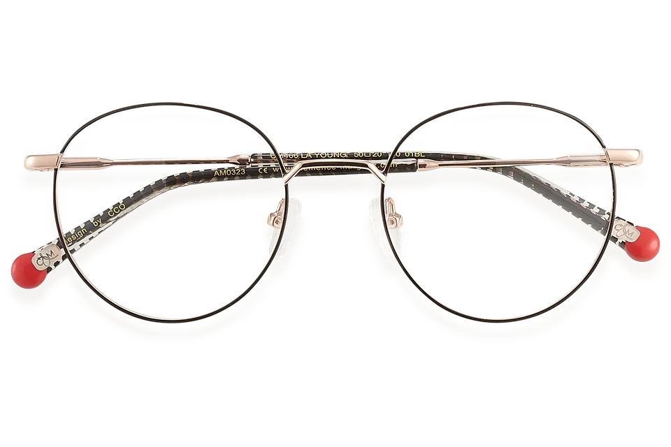 Clémence & Margaux La Young lunettes de vue effet python doré