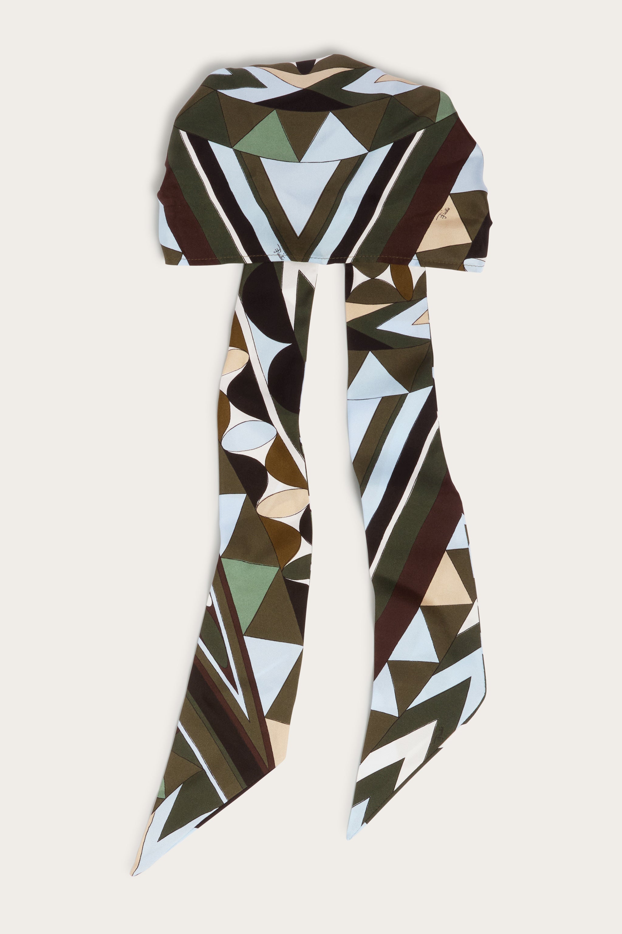 Emilio Pucci Manuba chapeau bandana kaki bleu OS