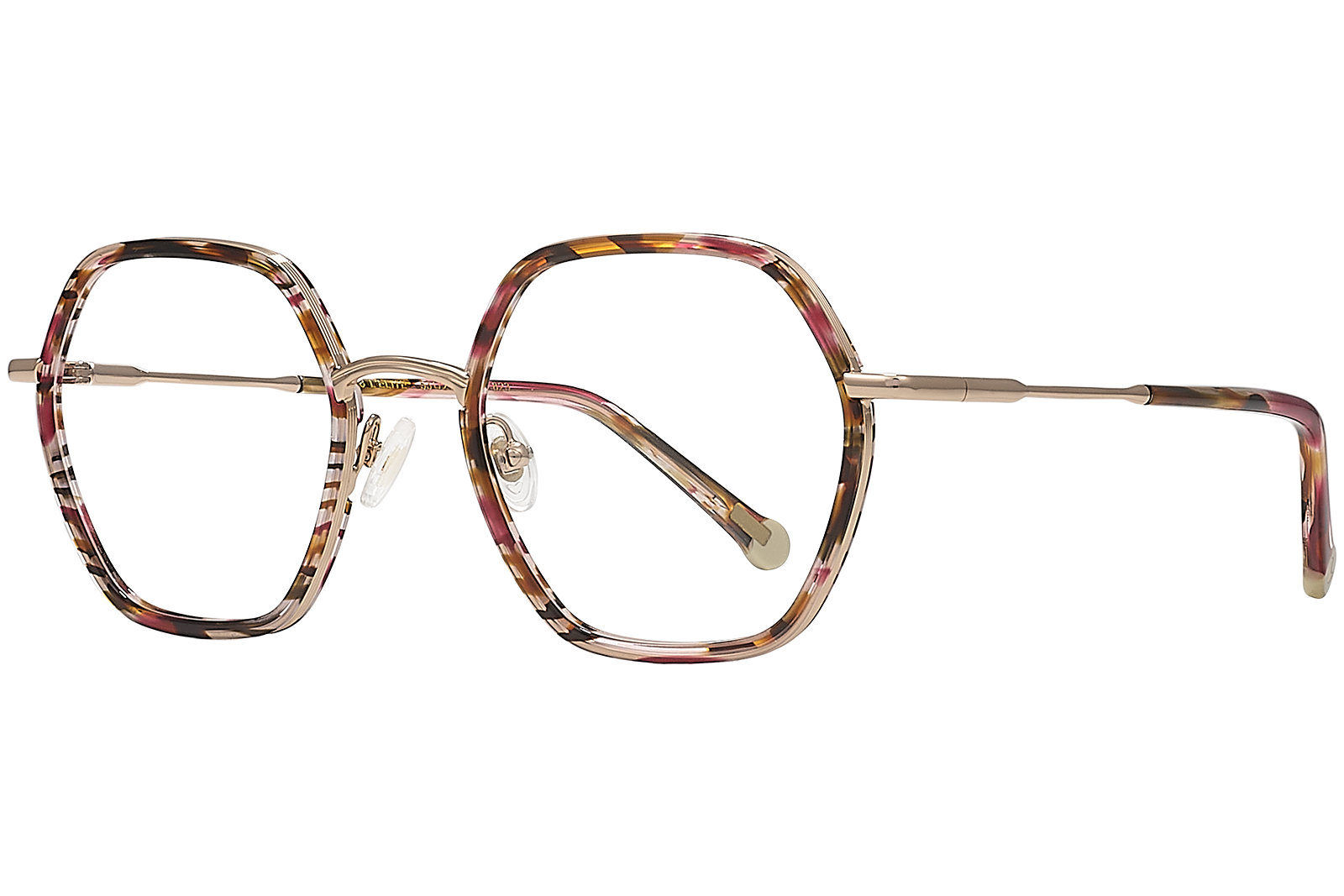 Clémence & Margaux L'Elite lunettes de vue marbré rose brun hexagonale