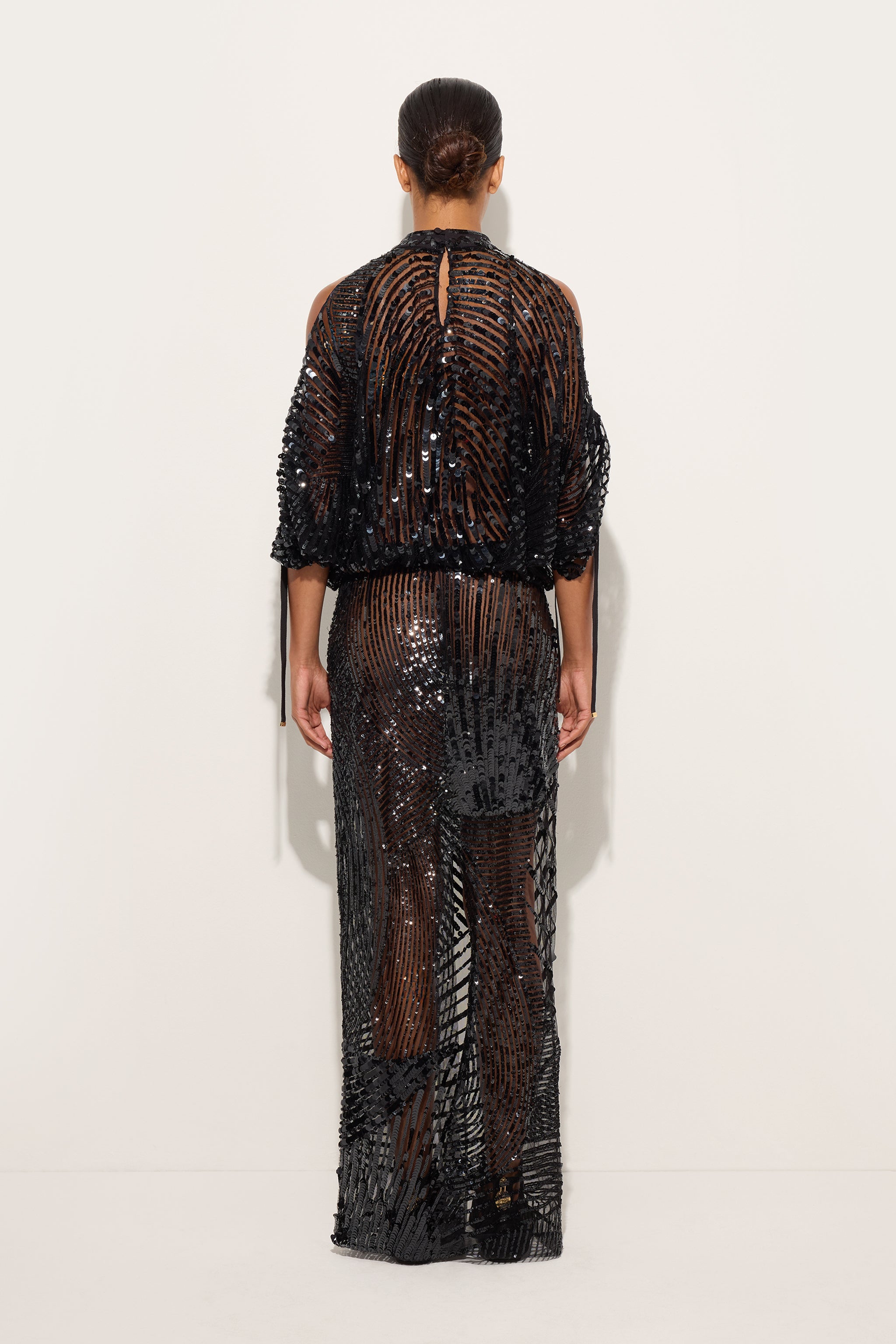 Emilio Pucci Dresses Abito Ricamato robe noire paillettes tulle
