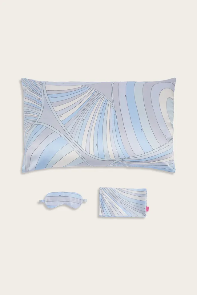 Emilio Pucci Home set nuit Iride bleu clair satin soie