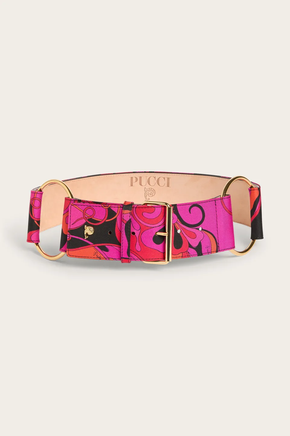 Emilio Pucci Orchidee ceinture cuir fuchsia OS