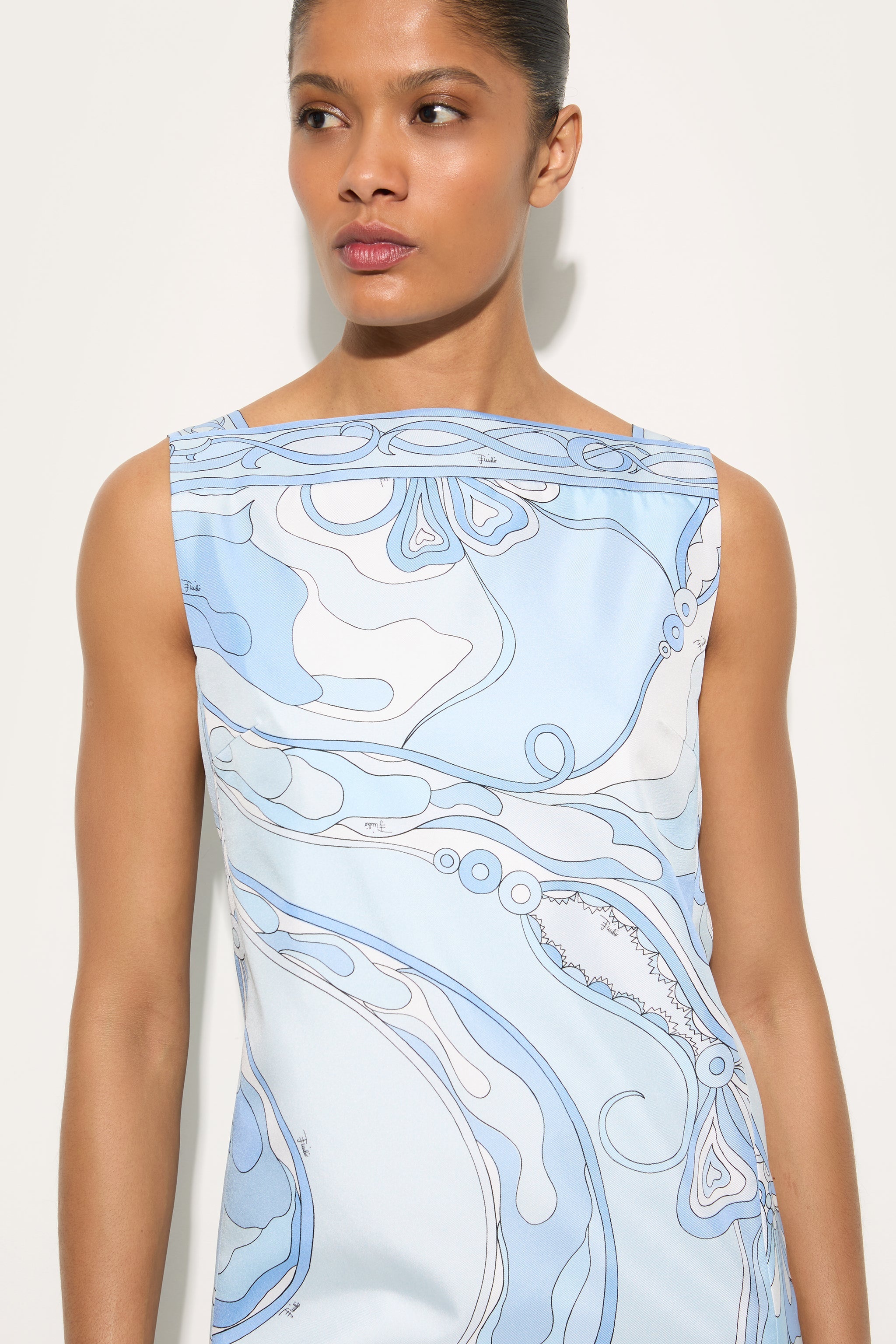 Emilio Pucci Dresses robe courte Orchidee bleu clair soie