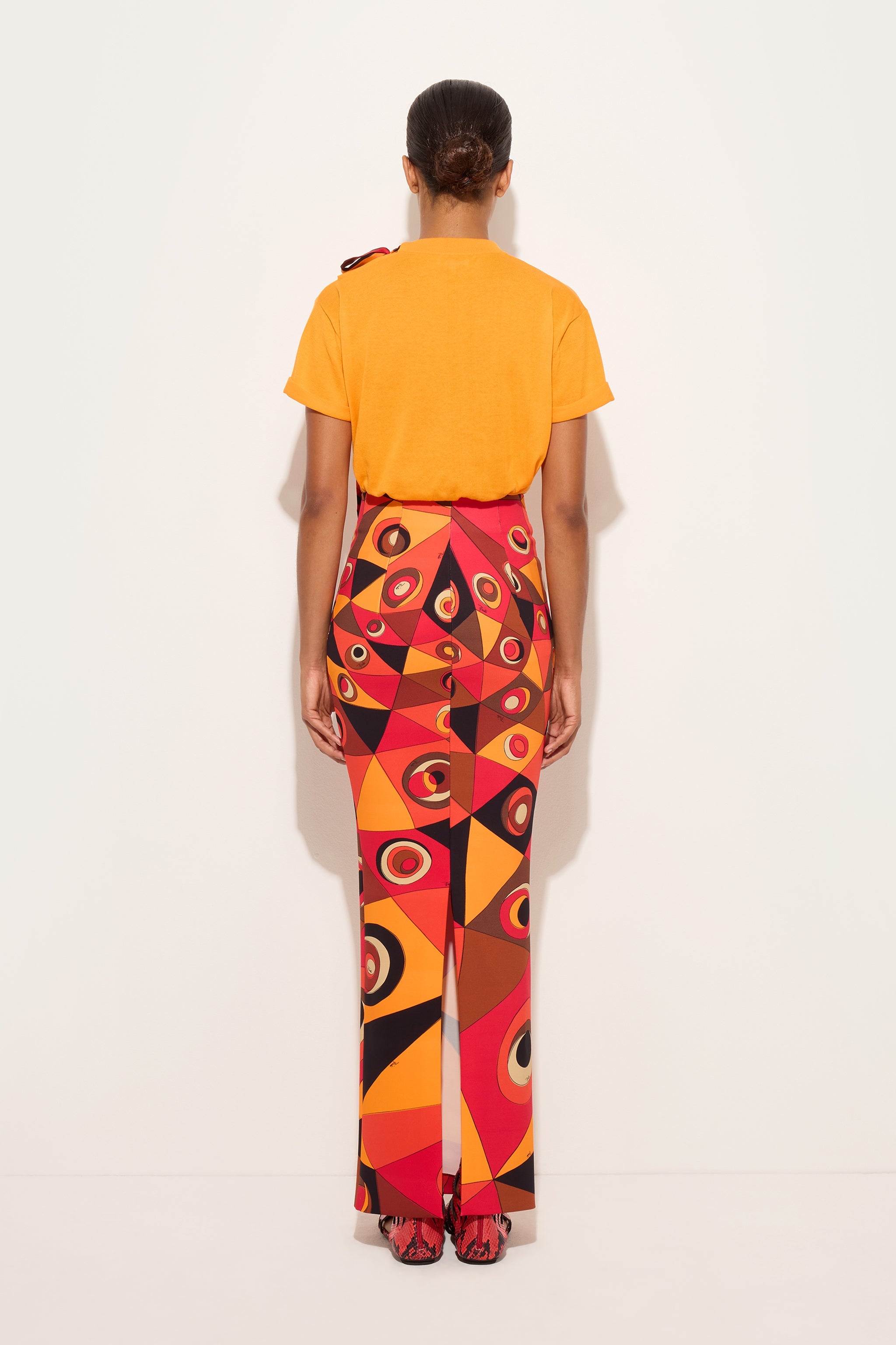 Emilio Pucci t-shirt foulard mandarino coton soie